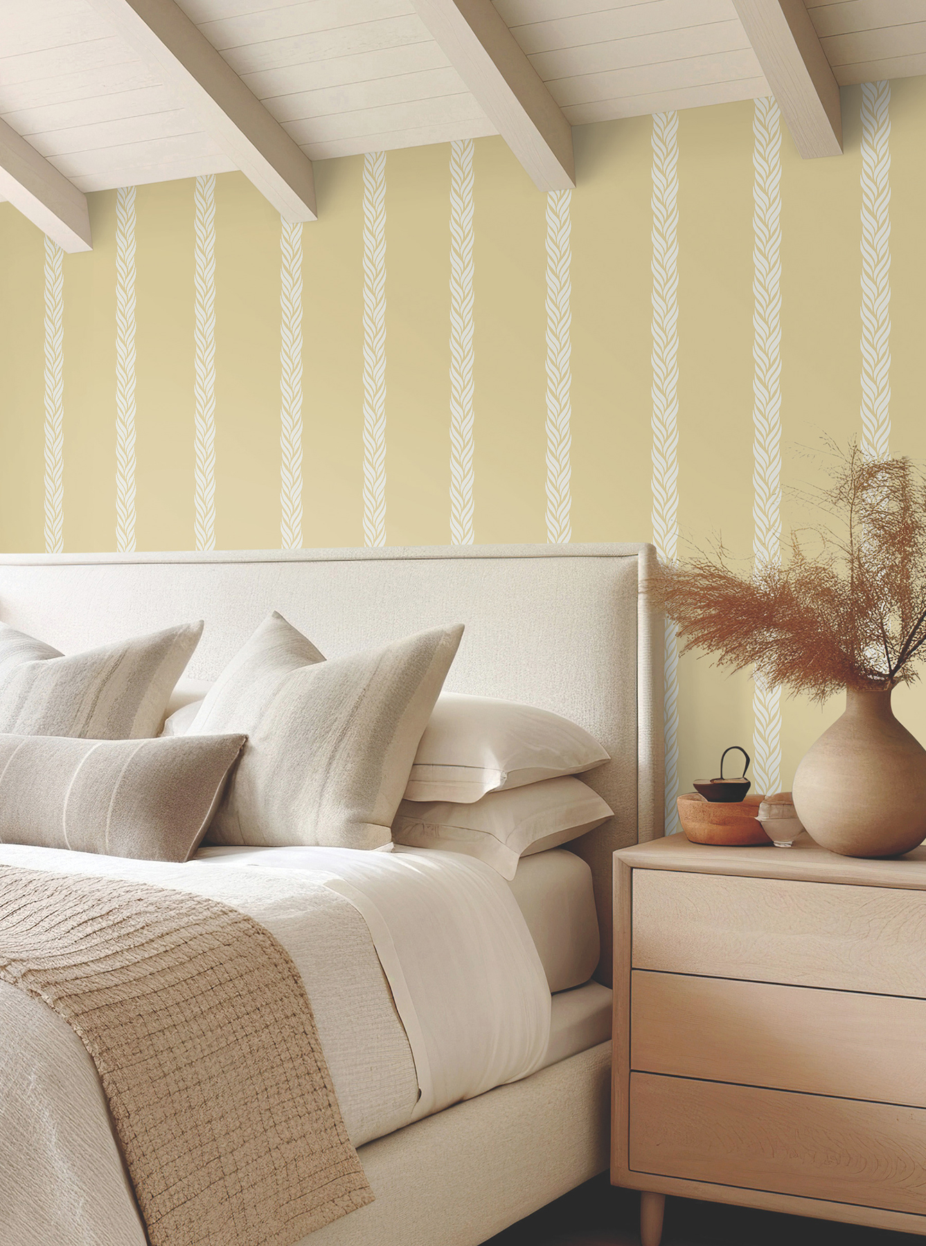 Braided Stripe Yellow Wallpaper