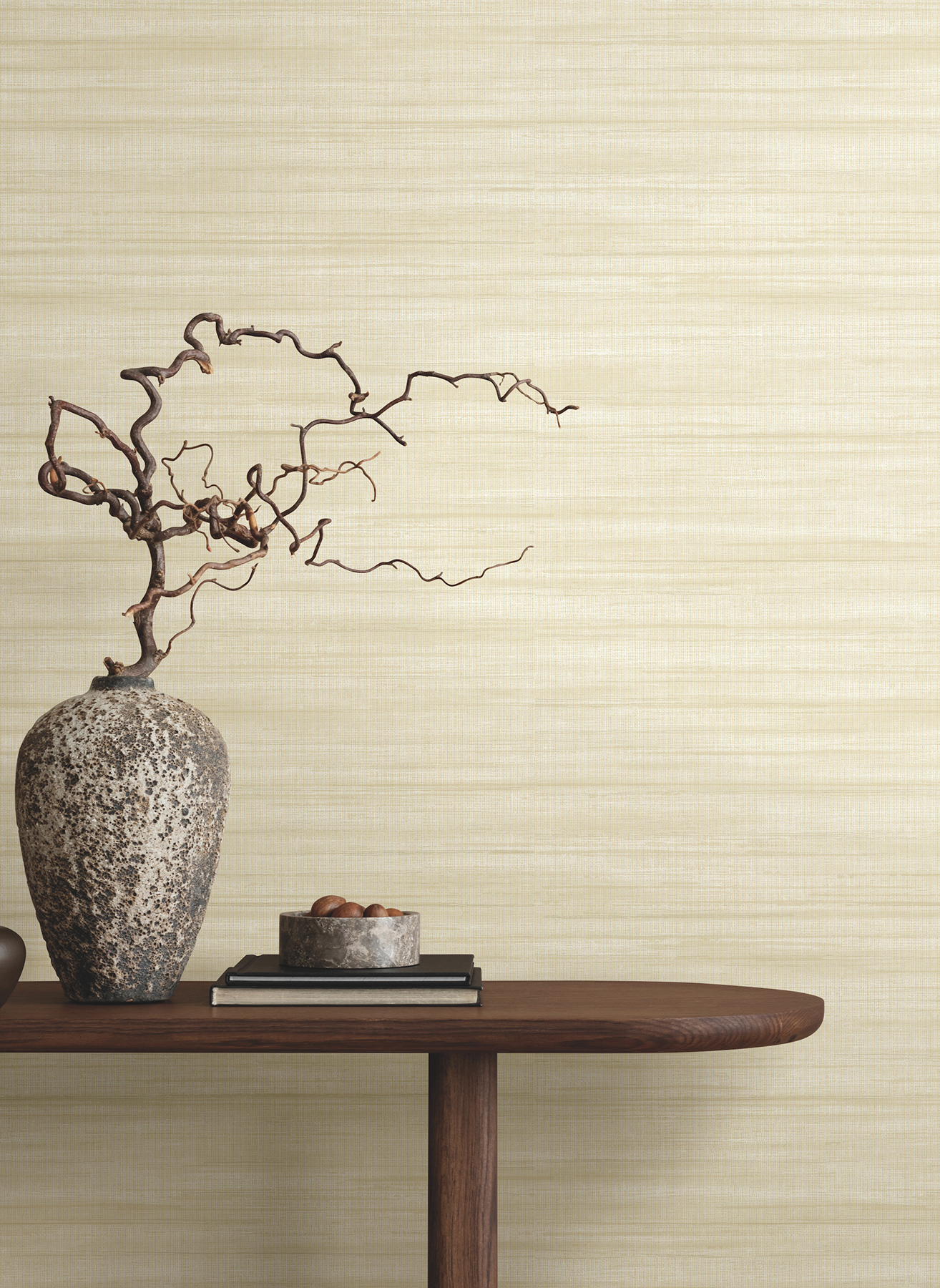 Brushed Linen Ivory Wallpaper