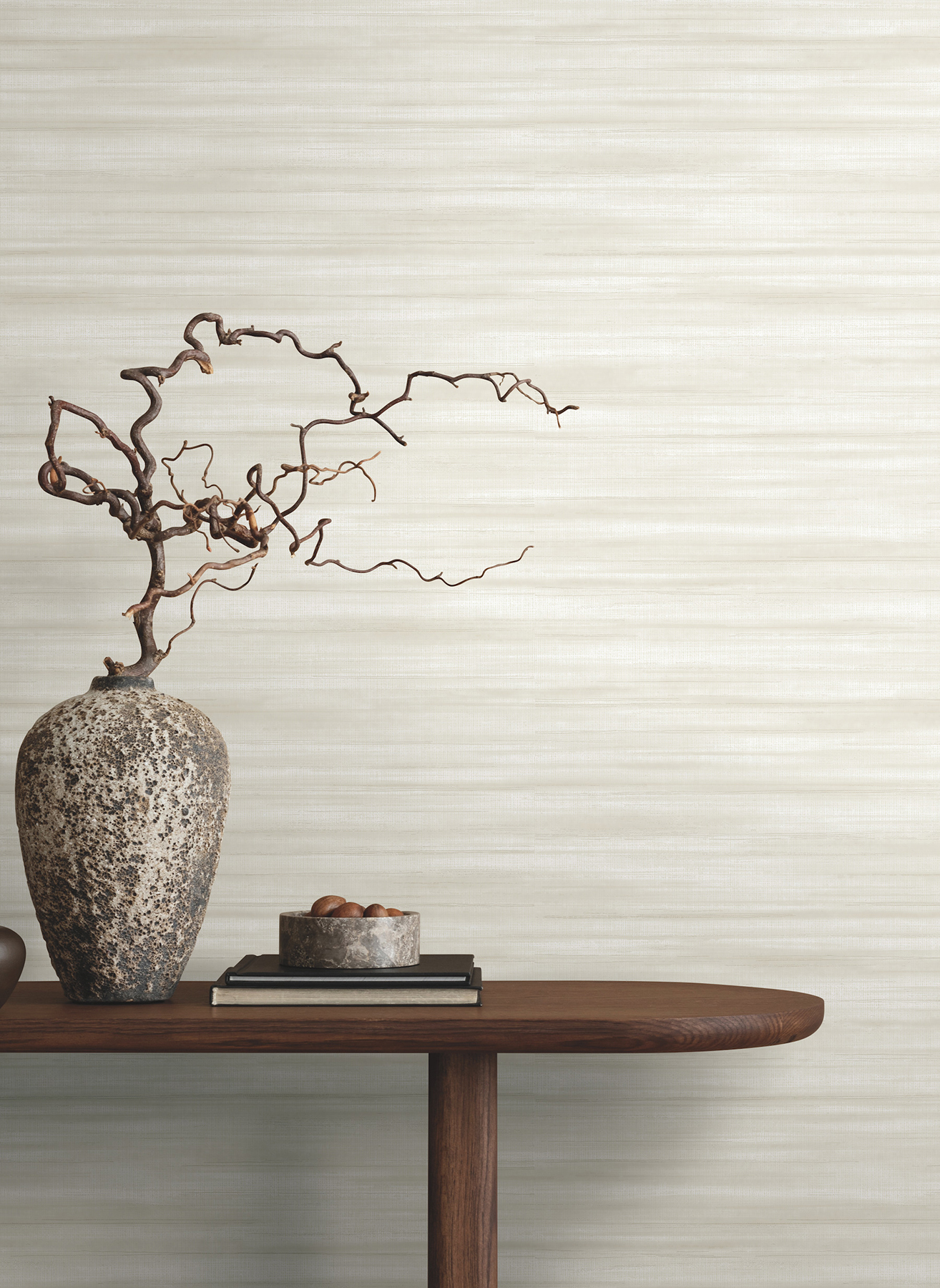 Brushed Linen White Wallpaper