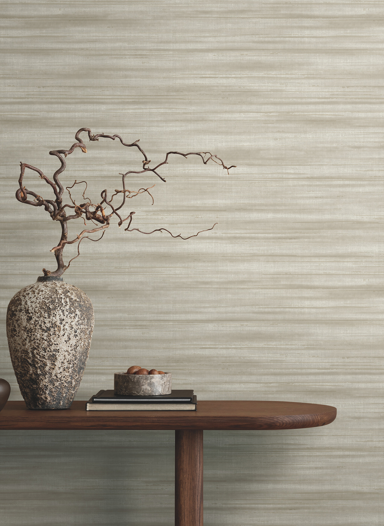 Brushed Linen Taupe Wallpaper
