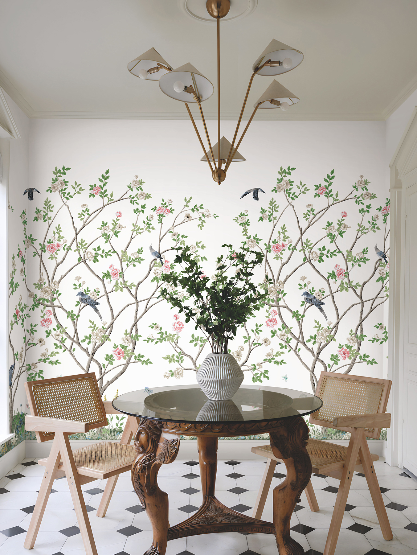 Lingering Garden White Wall Mural