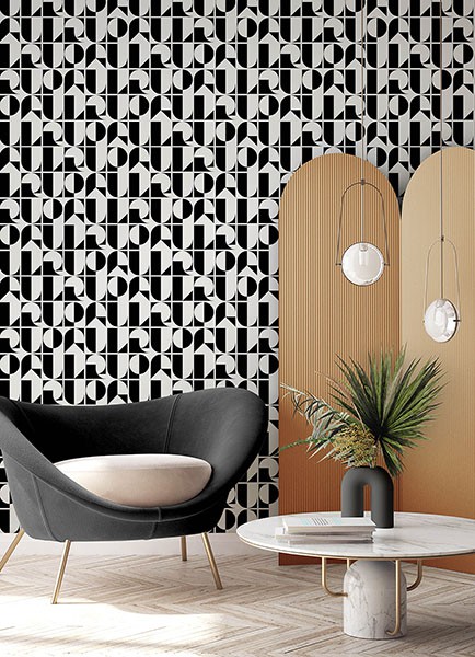 RuDeco Black Peel & Stick Wallpaper
