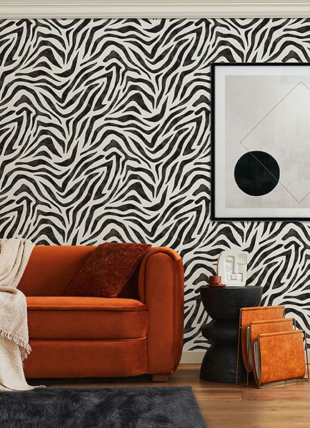 RuZebra Black Peel & Stick Wallpaper