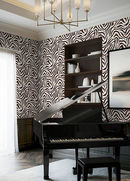 RuZebra Brown Peel & Stick Wallpaper