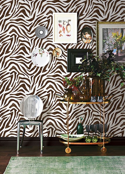 RuZebra Brown Peel & Stick Wallpaper