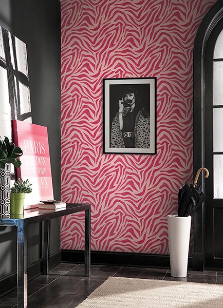 RuZebra Pink & Red Peel & Stick Wallpaper