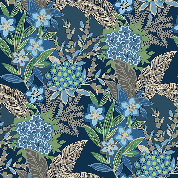 RuJardin Azure Blue Peel & Stick Wallpaper