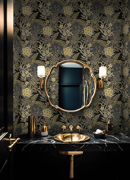RuJardin Black Peel & Stick Wallpaper