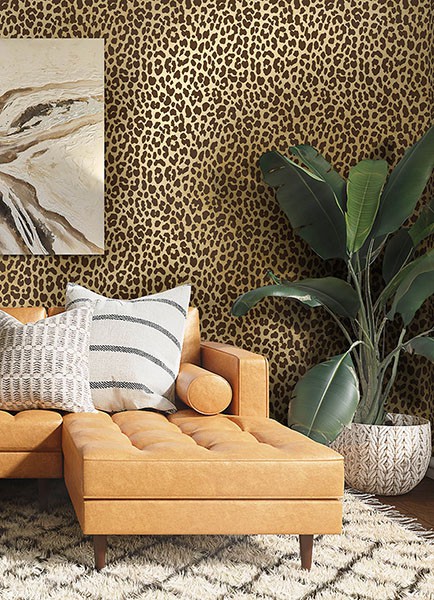 RuLeopard Brown Peel & Stick Wallpaper