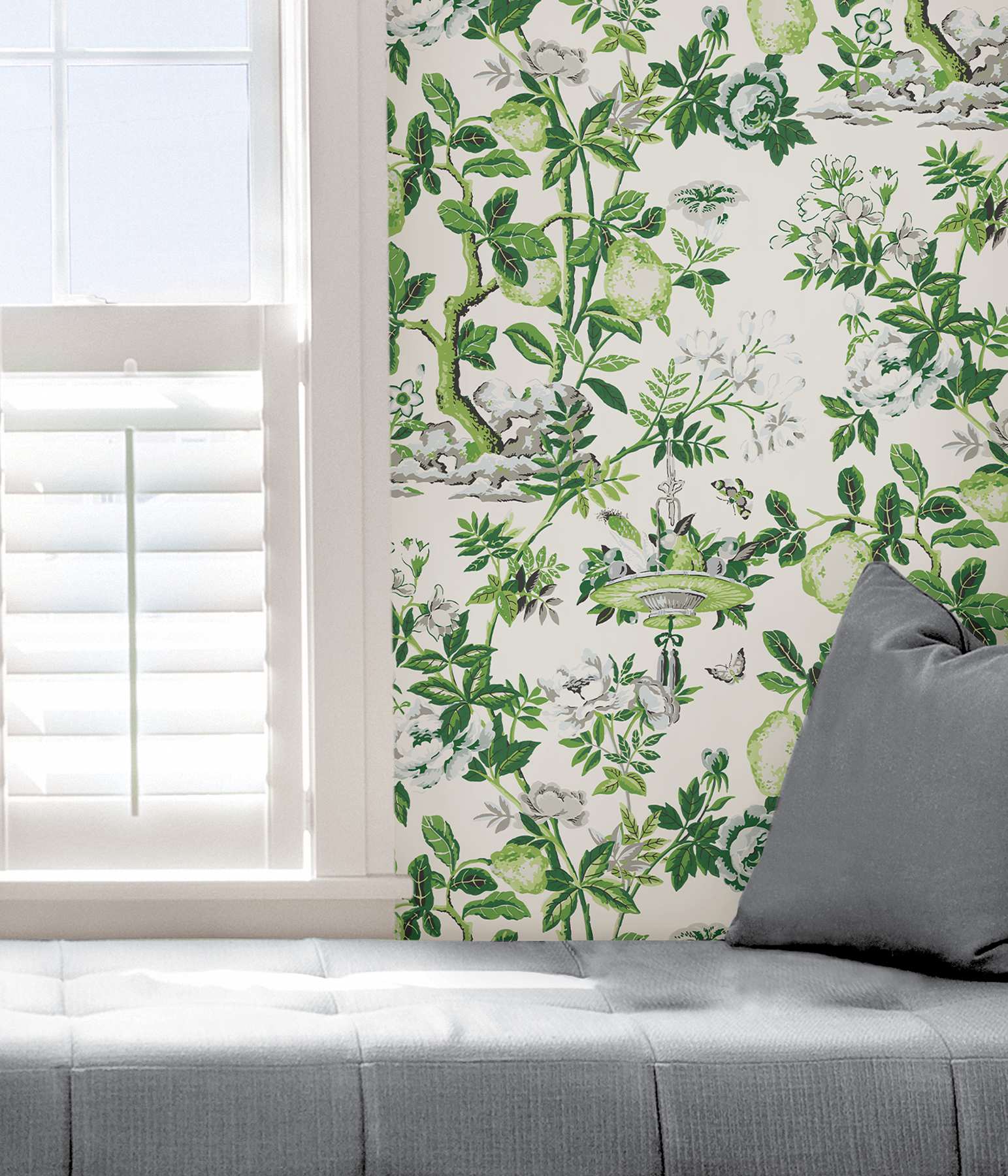 Verdance Shantung Garden Scalamandre Self Adhesive Wallpaper
