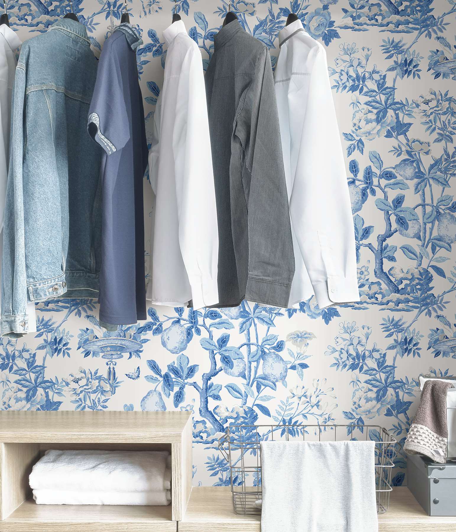 Delft Shantung Garden Scalamandre Self Adhesive Wallpaper
