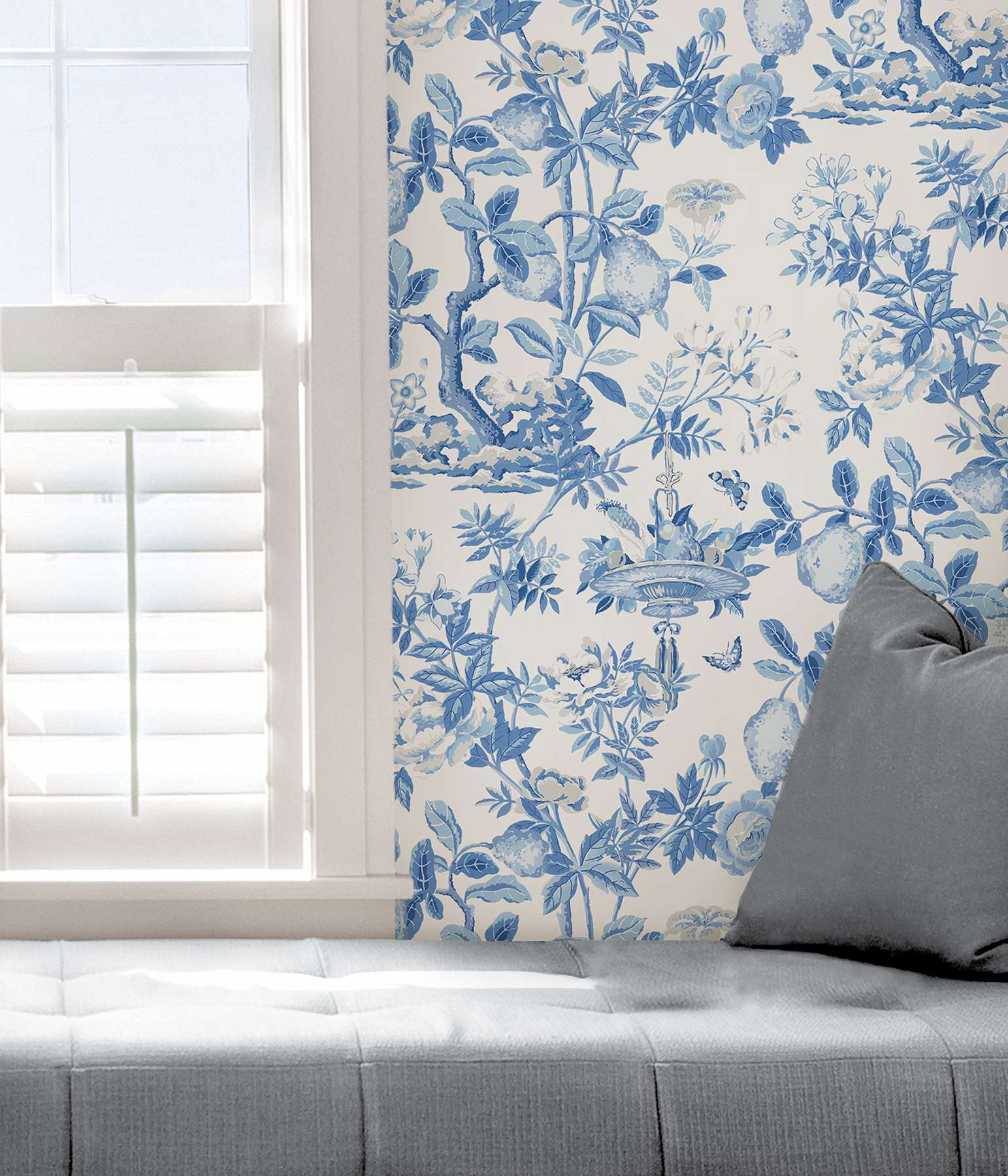 Delft Shantung Garden Scalamandre Self Adhesive Wallpaper
