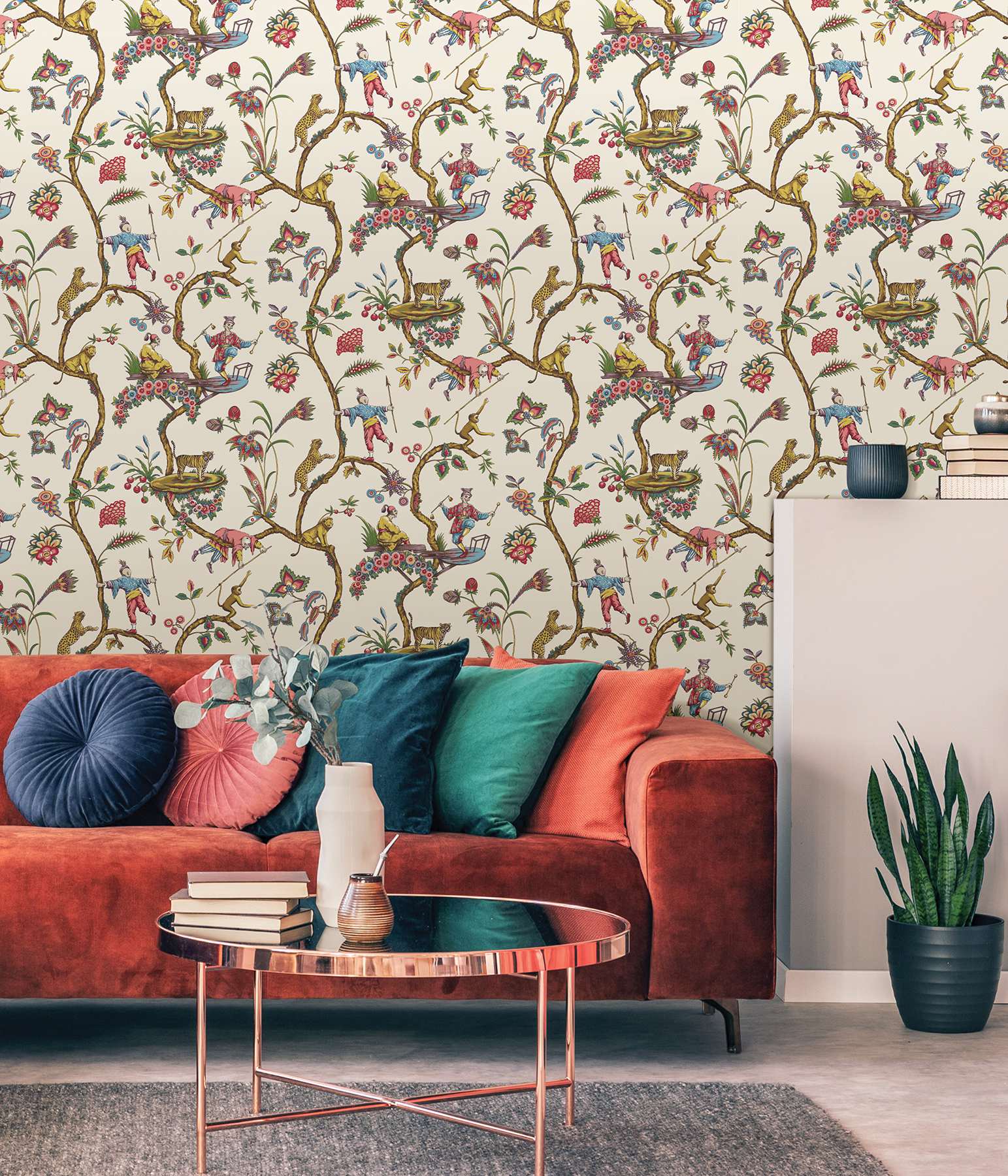 White Chinoise Exotique Scalamandre Self Adhesive Wallpaper