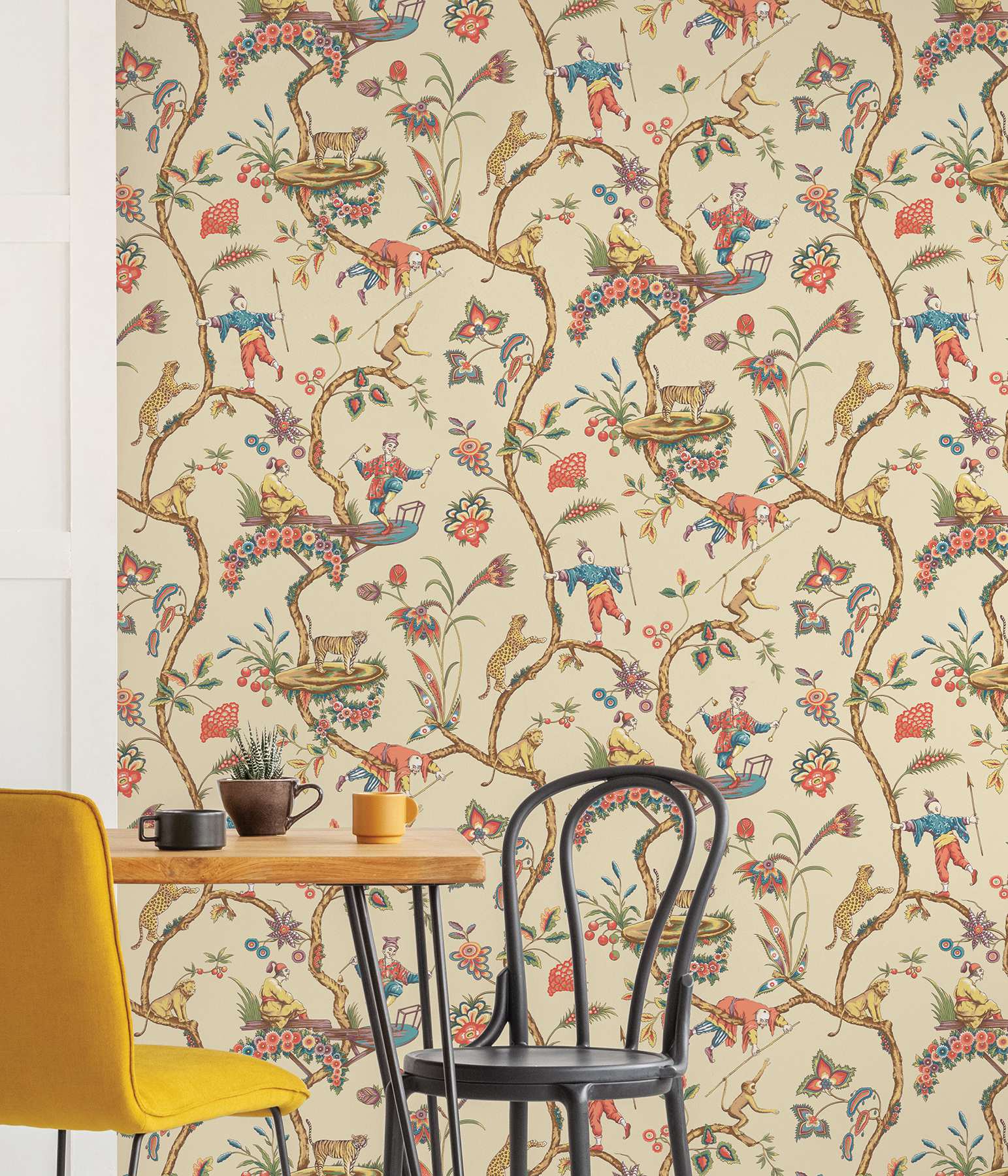 Ecru Chinoise Exotique Scalamandre Self Adhesive Wallpaper