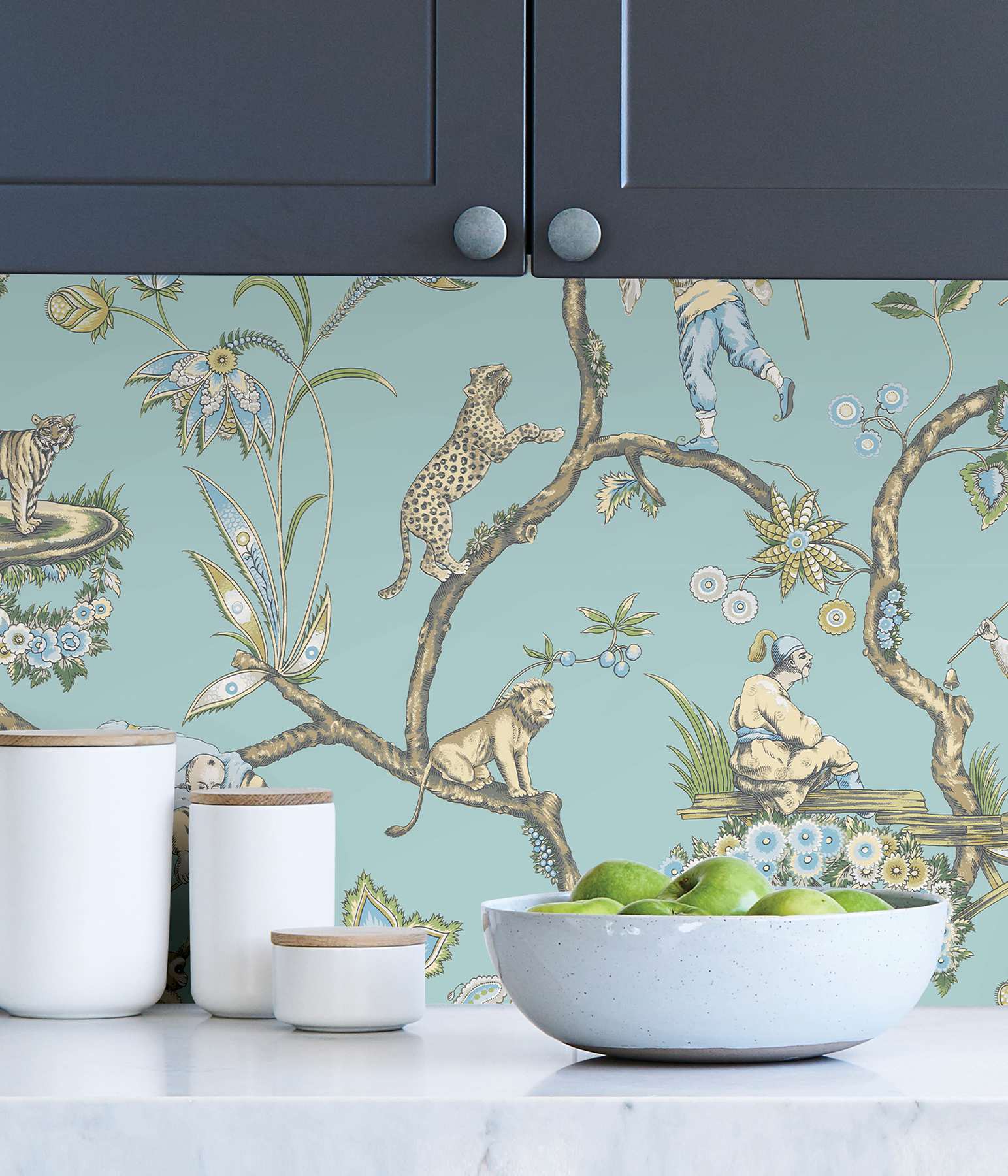 Robin Egg Chinoise Exotique Scalamandre Self Adhesive Wallpaper
