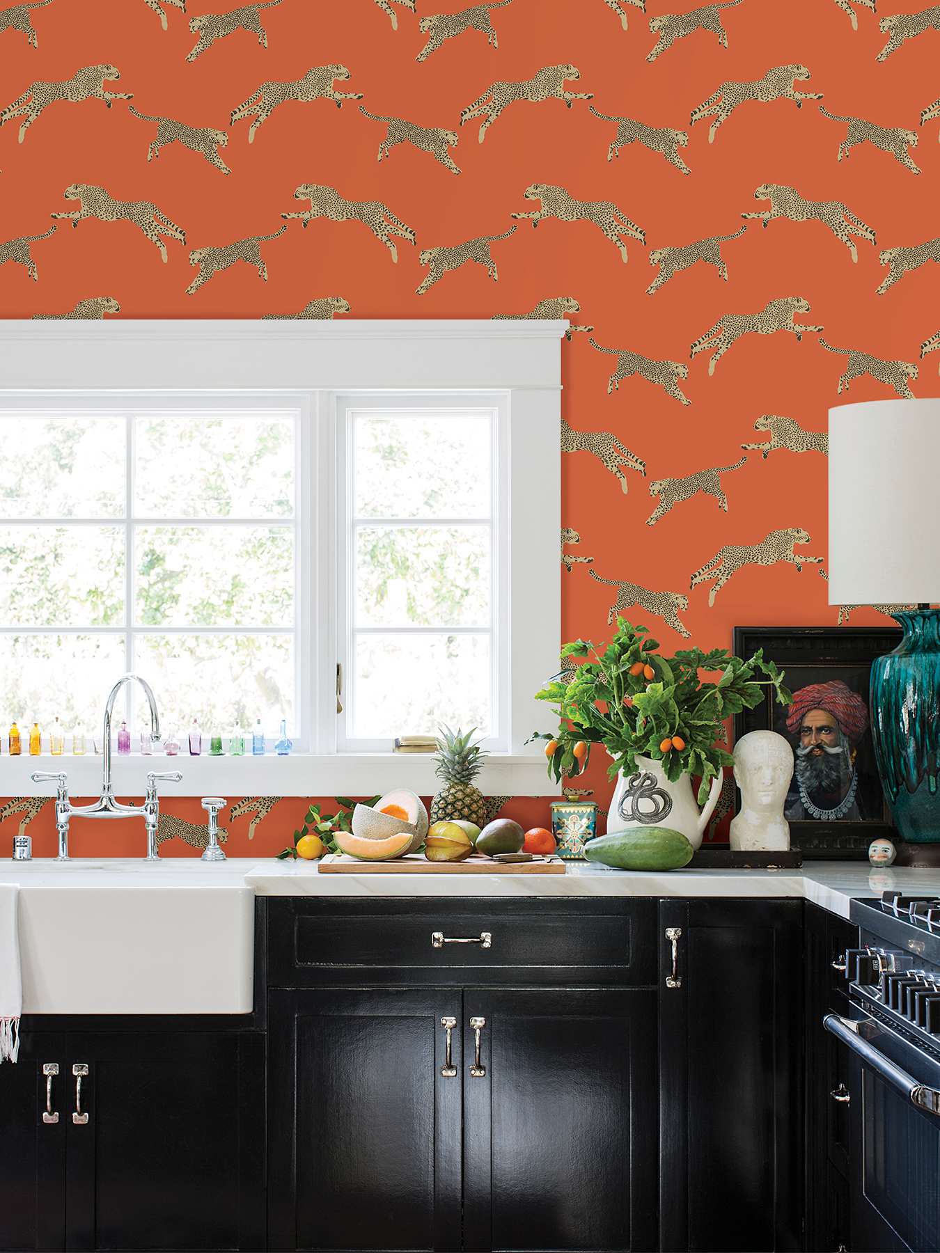 Clementine Leaping Cheetah Peel & Stick Wallpaper