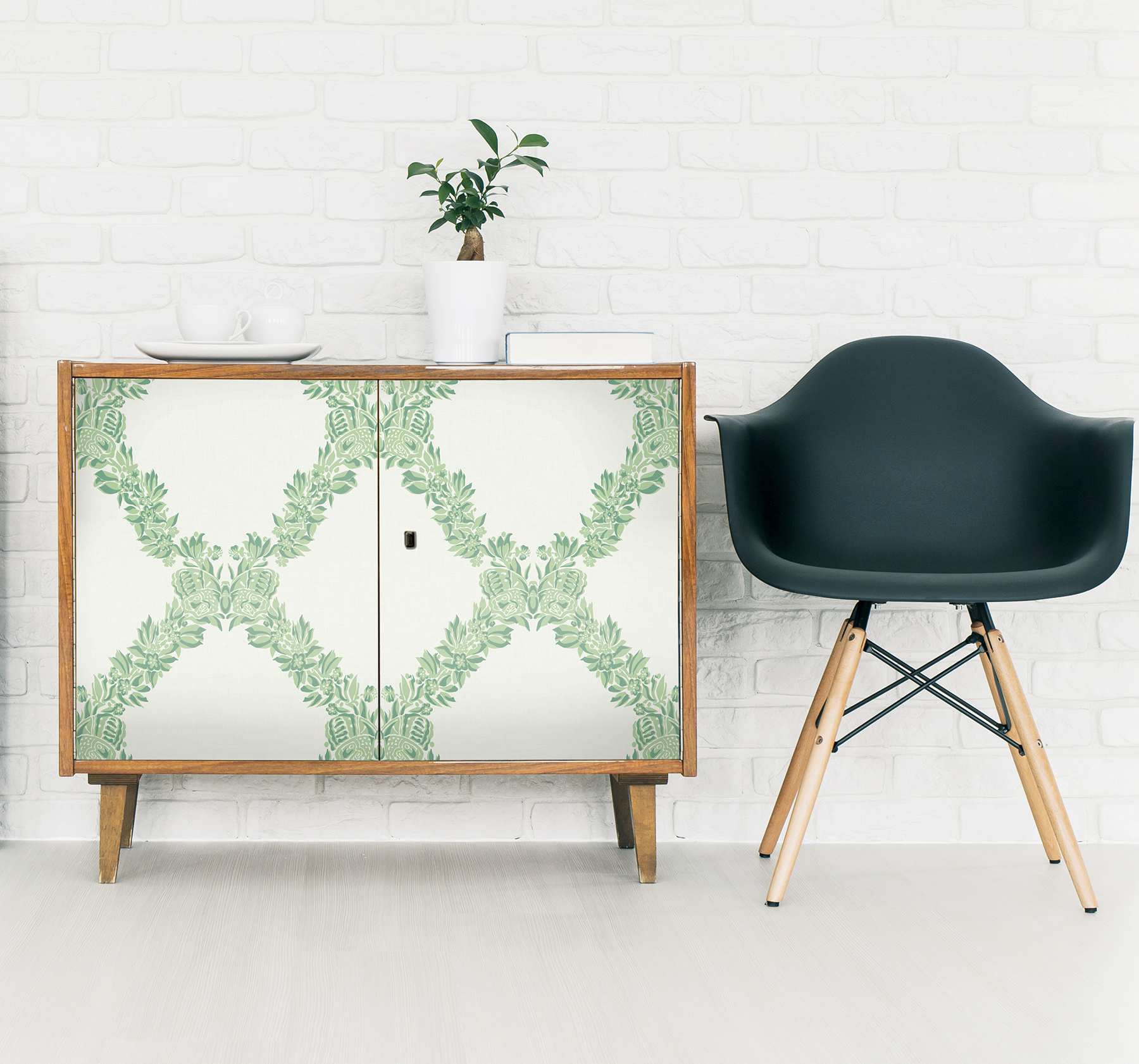 Jade Wreath Peel & Stick Wallpaper