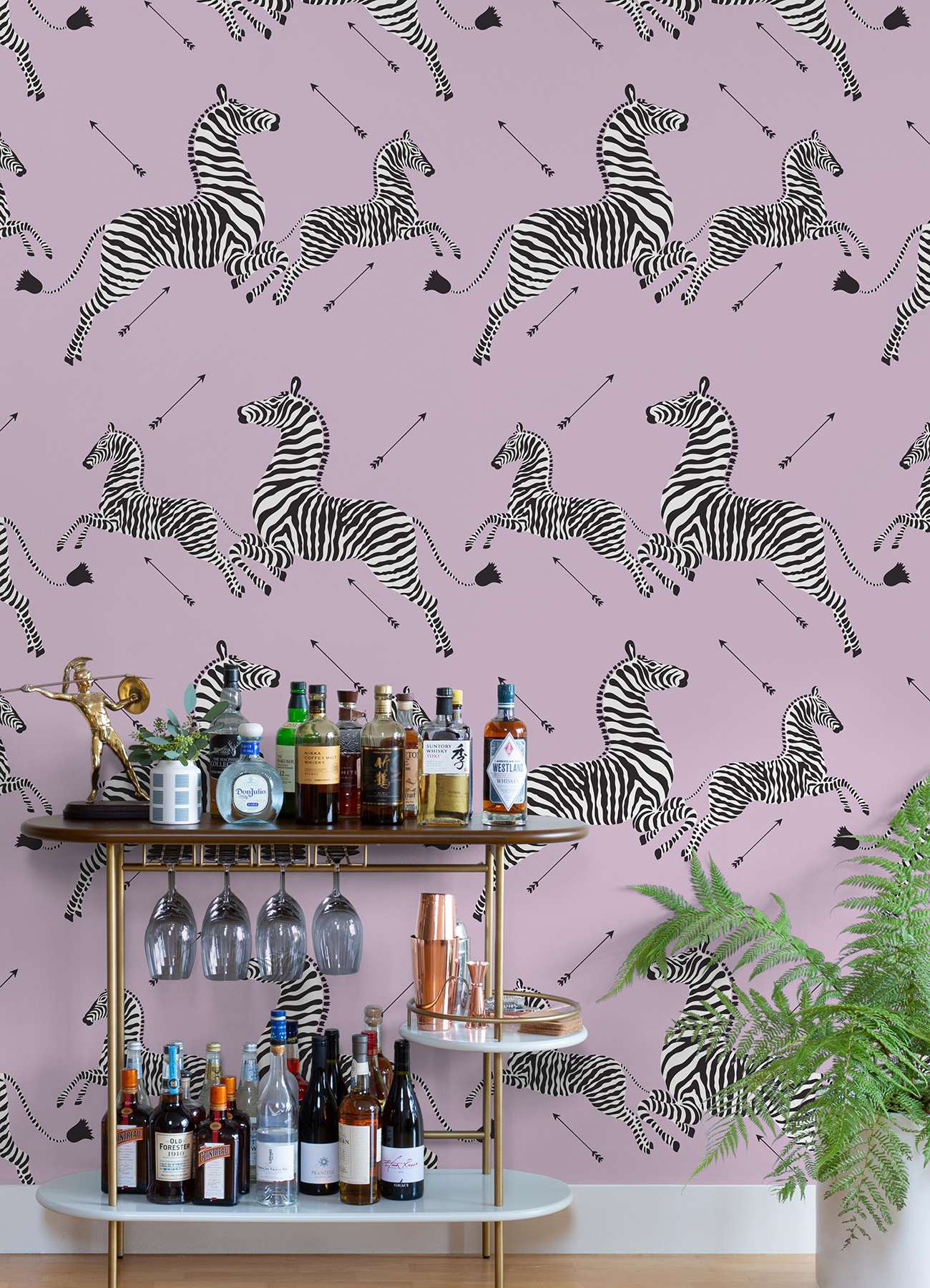 Lilac Zebra Safari Peel & Stick Wallpaper