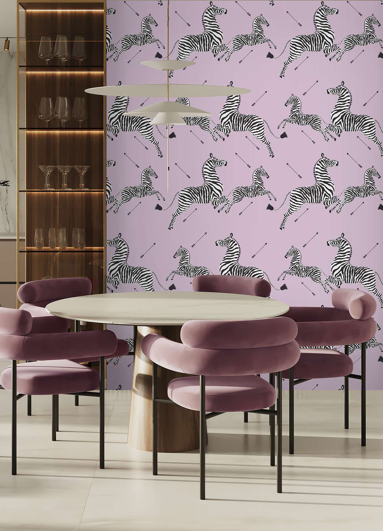 Lilac Zebra Safari Peel & Stick Wallpaper