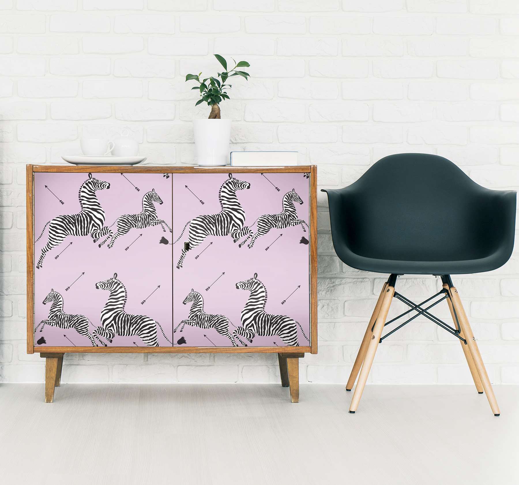 Lilac Zebra Safari Peel & Stick Wallpaper
