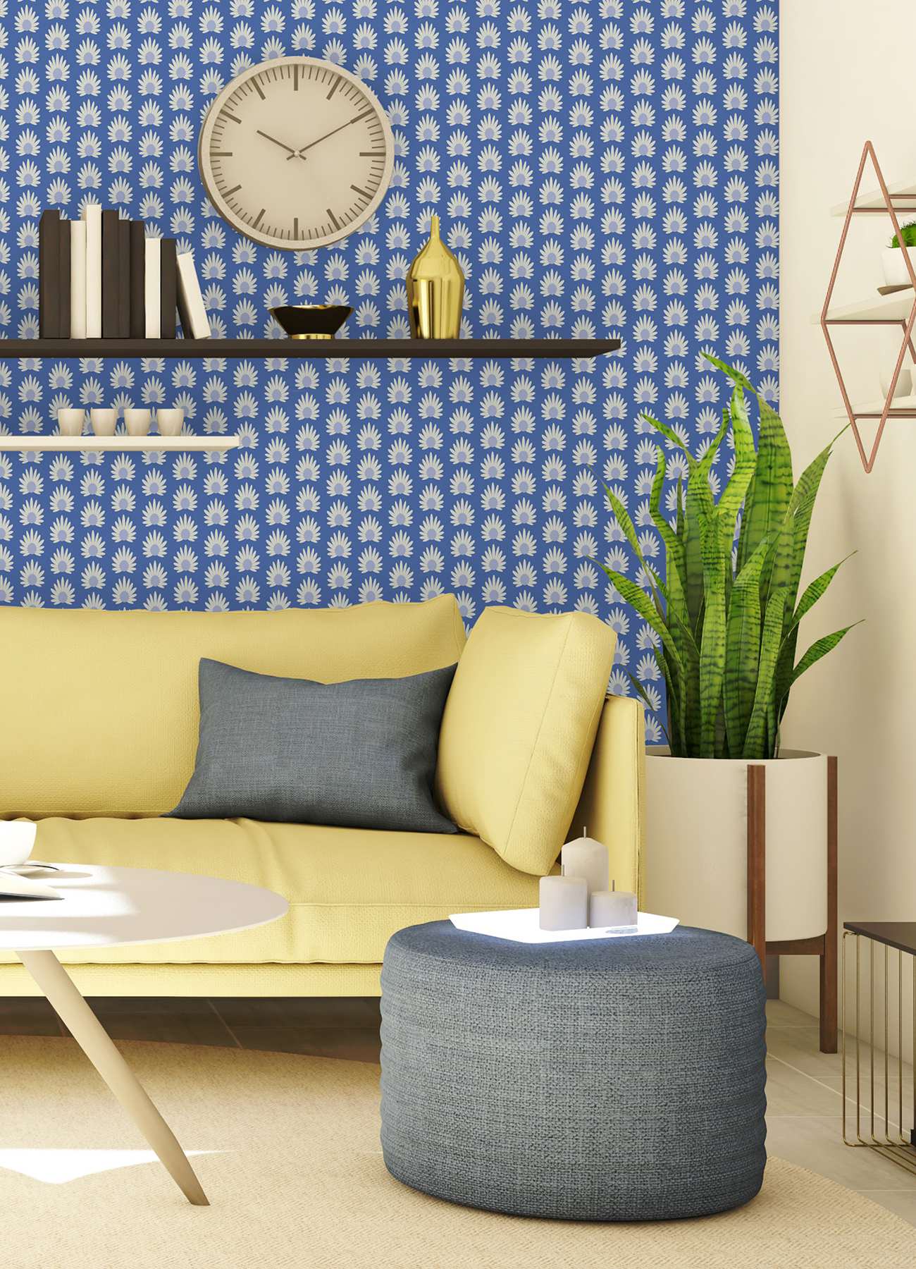 Azure Fleur Peel & Stick Wallpaper