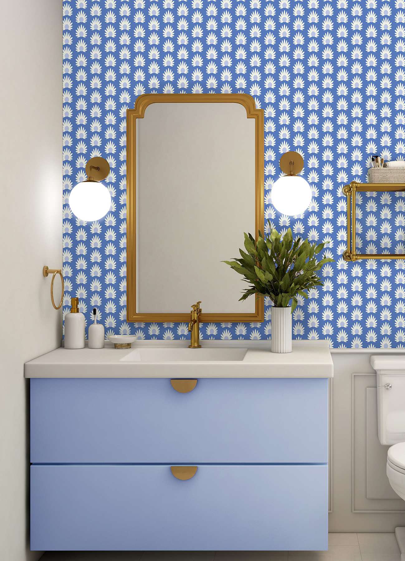 Azure Fleur Peel & Stick Wallpaper
