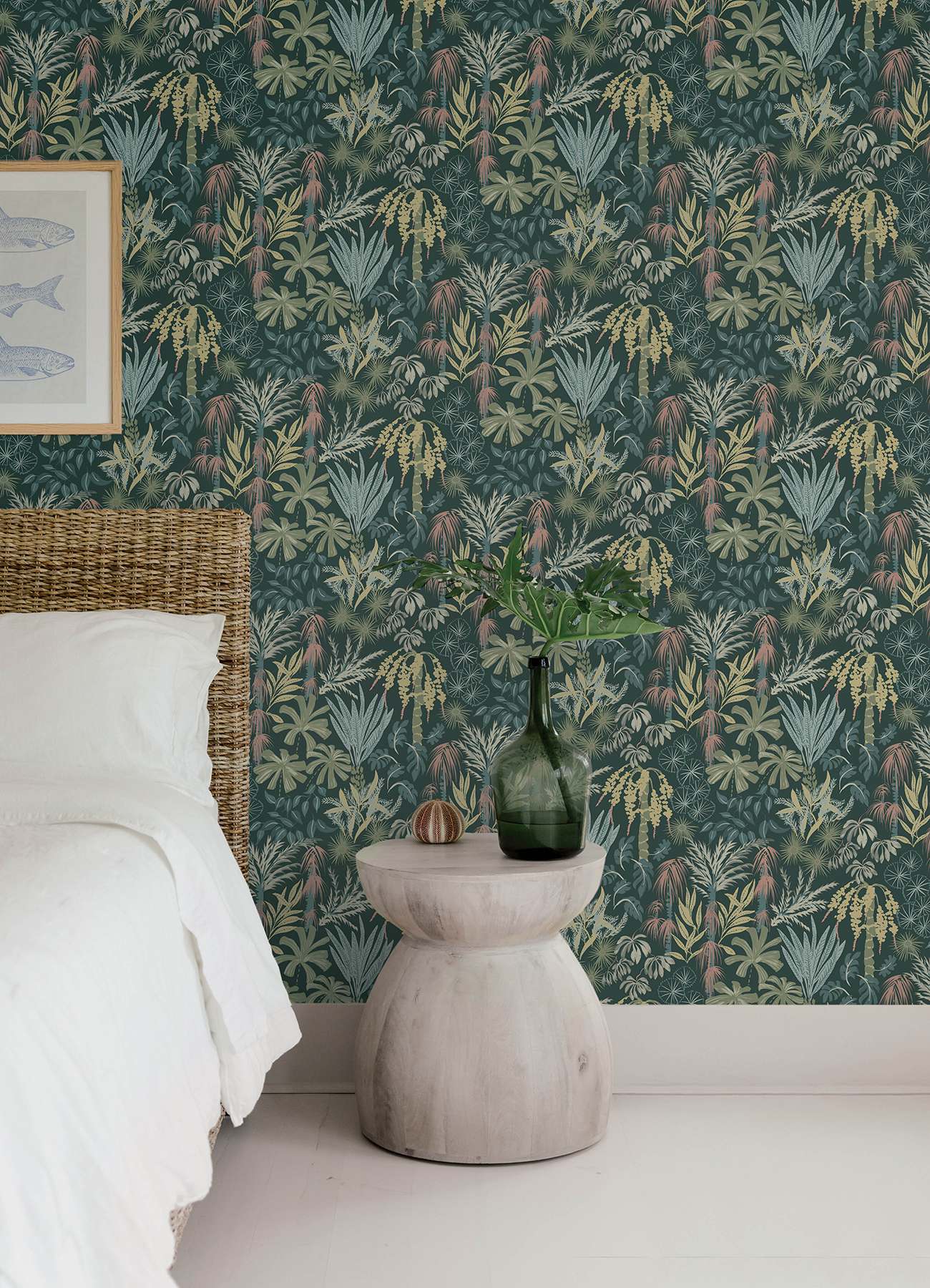 Everglades Dark Green Botanical Wallpaper