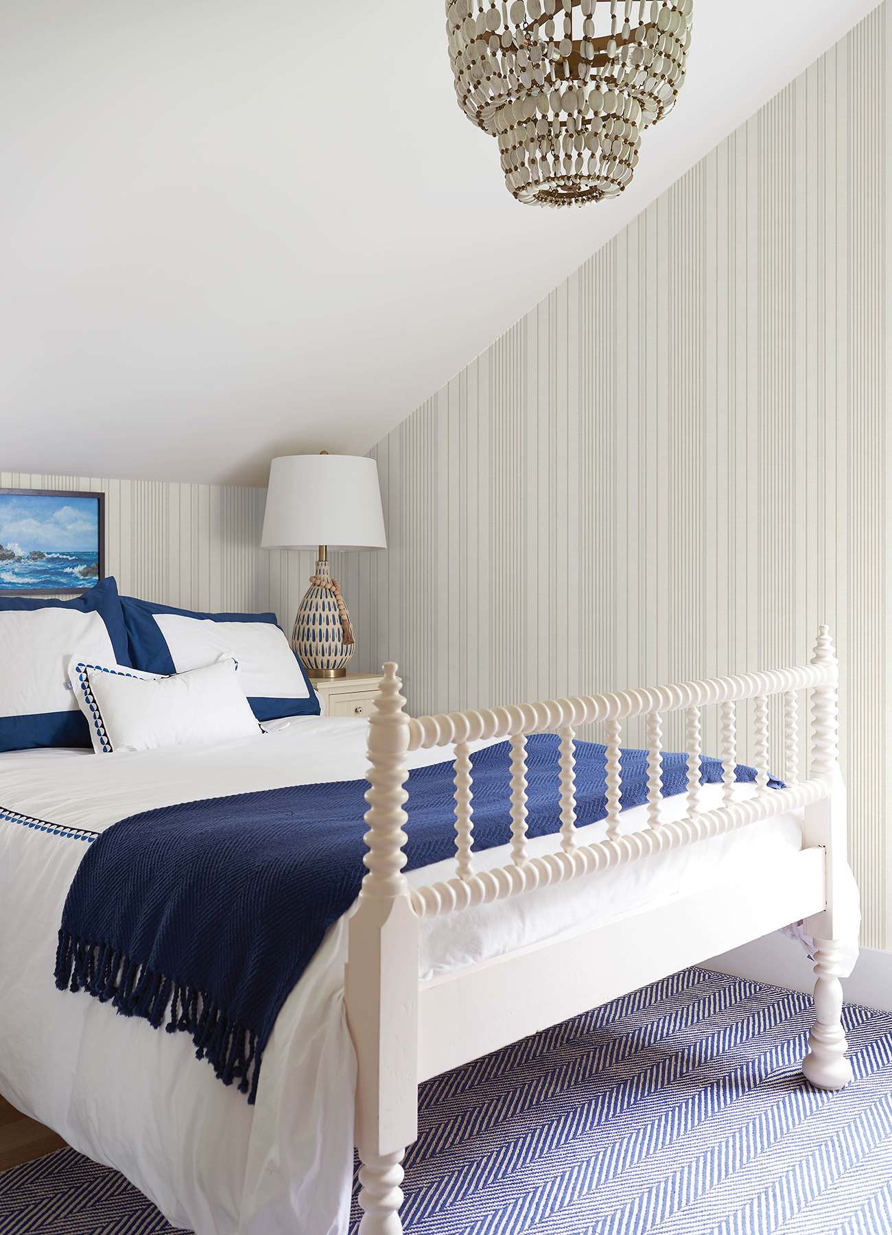 Navarres Stripe Neutral Faux Linen Wallpaper