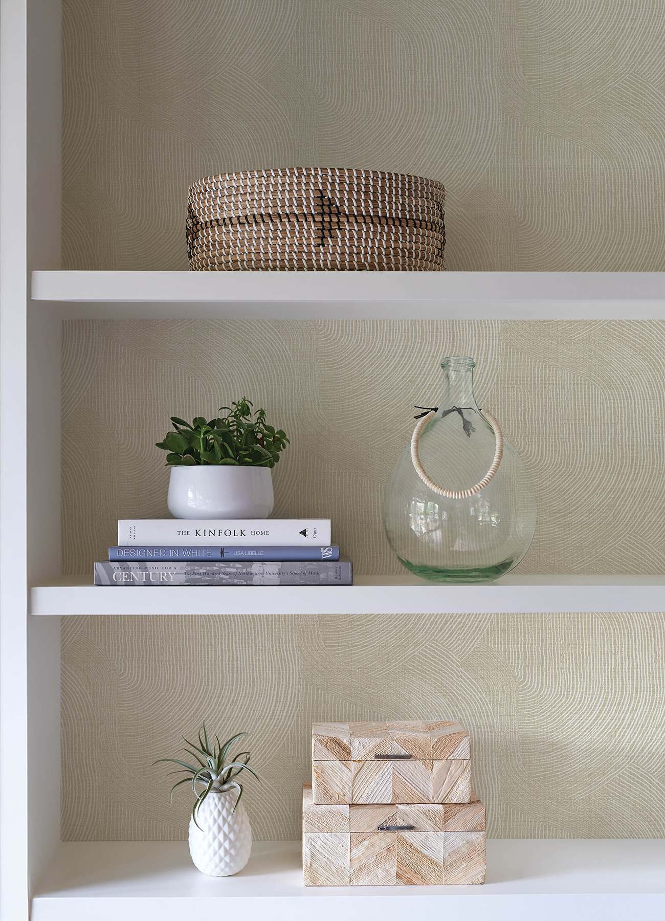 Folly Champagne Zen Swirls Wallpaper