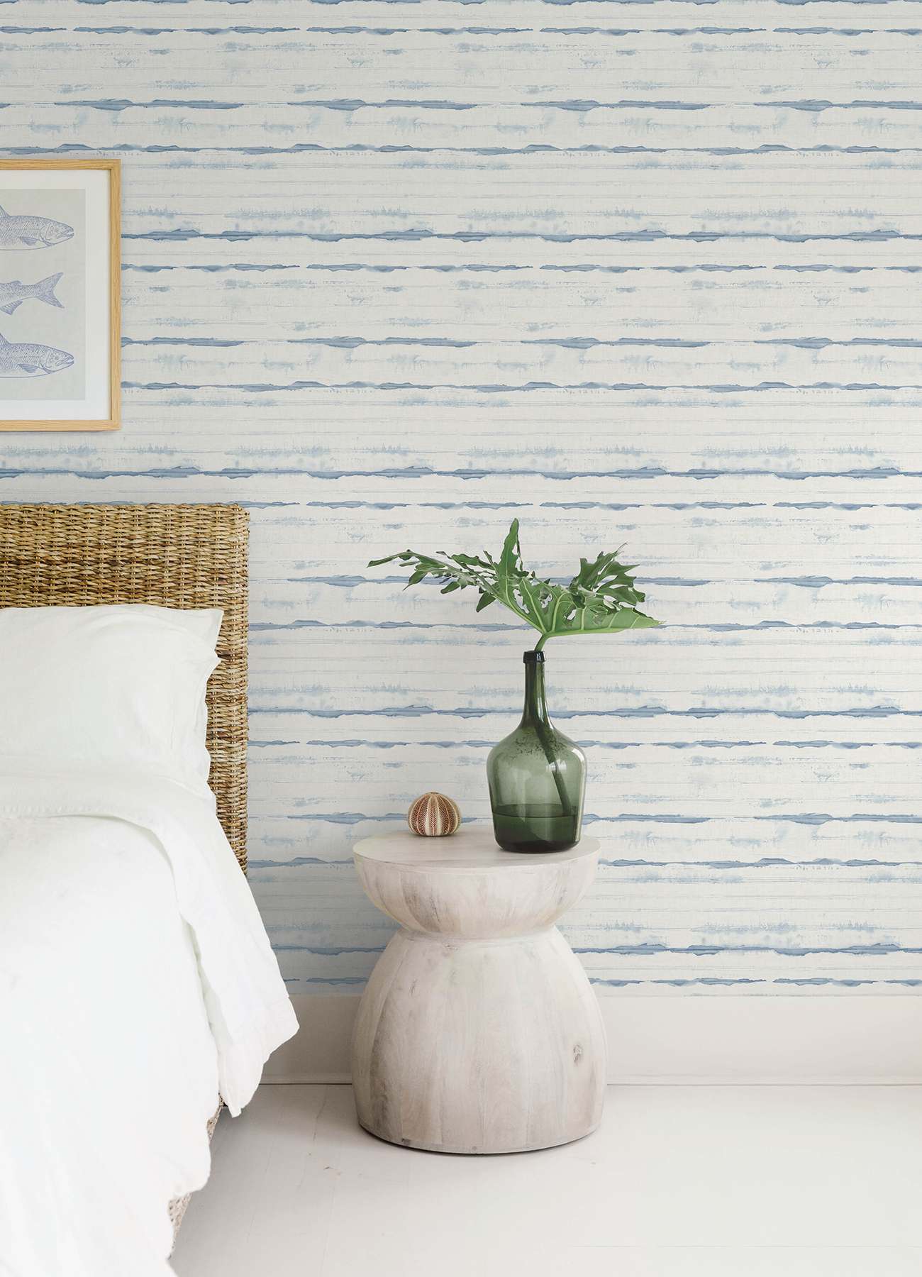 Destin Blue Stripe Wallpaper