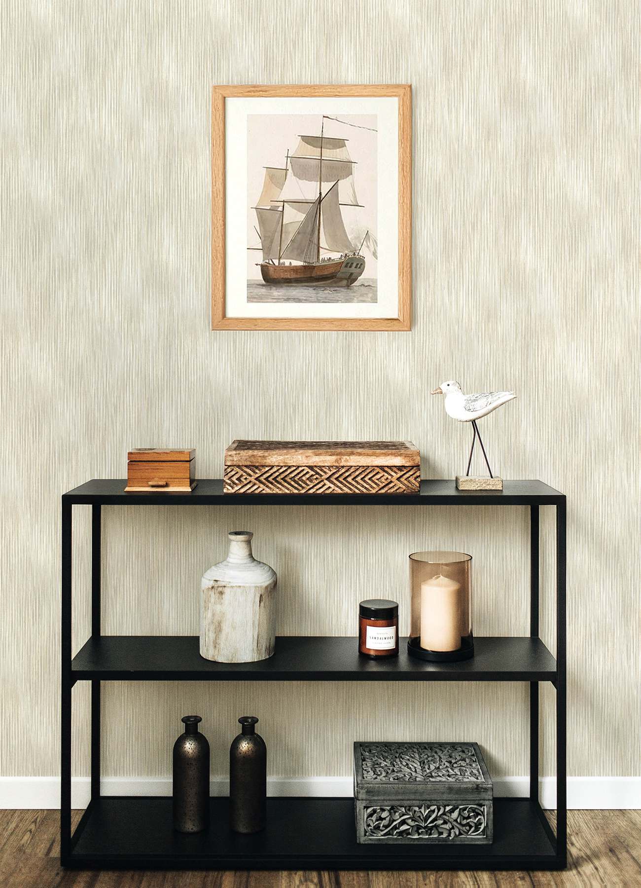 Largo Neutral Striated Wallpaper