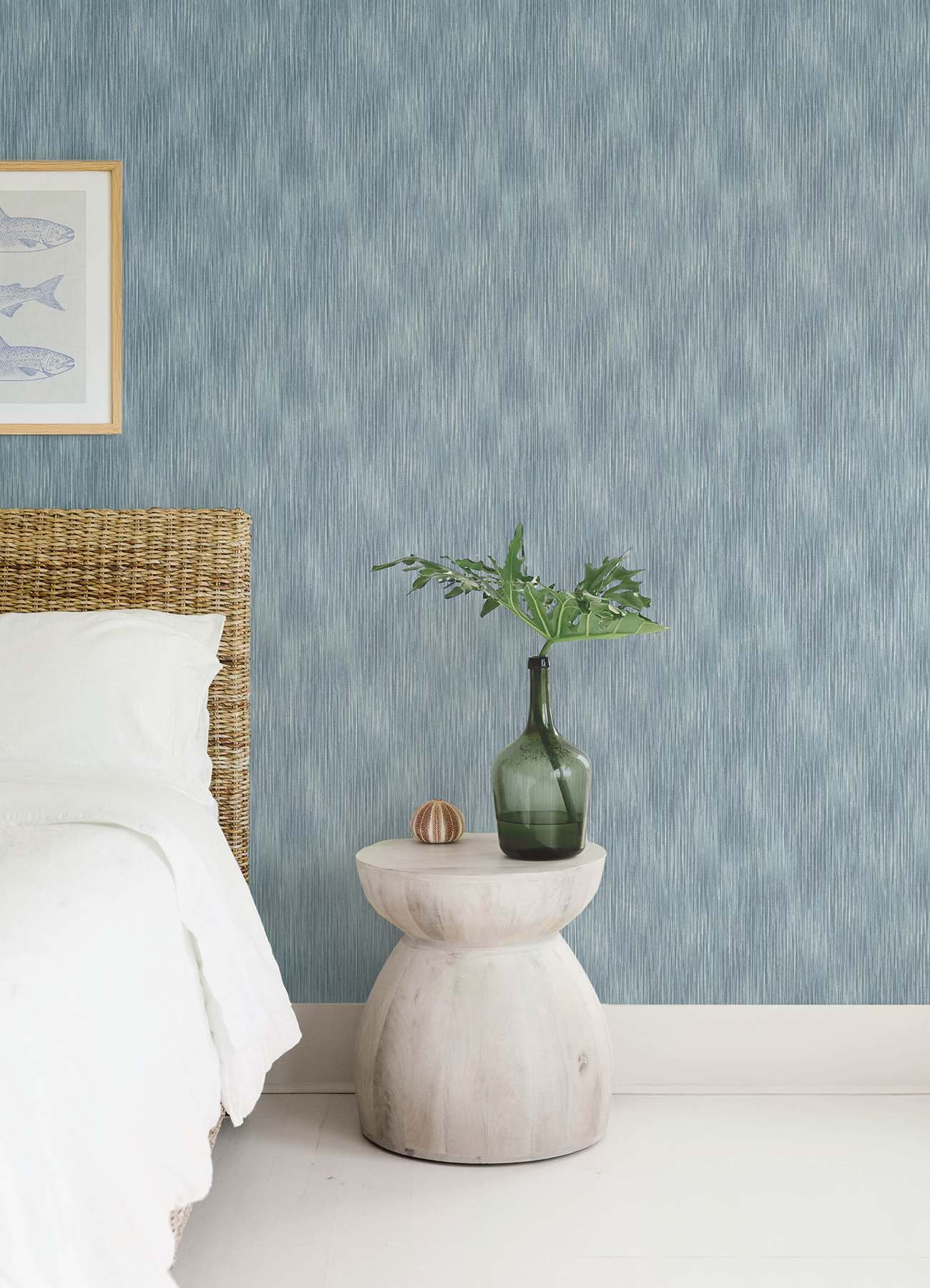Largo Sky Blue Striated Wallpaper