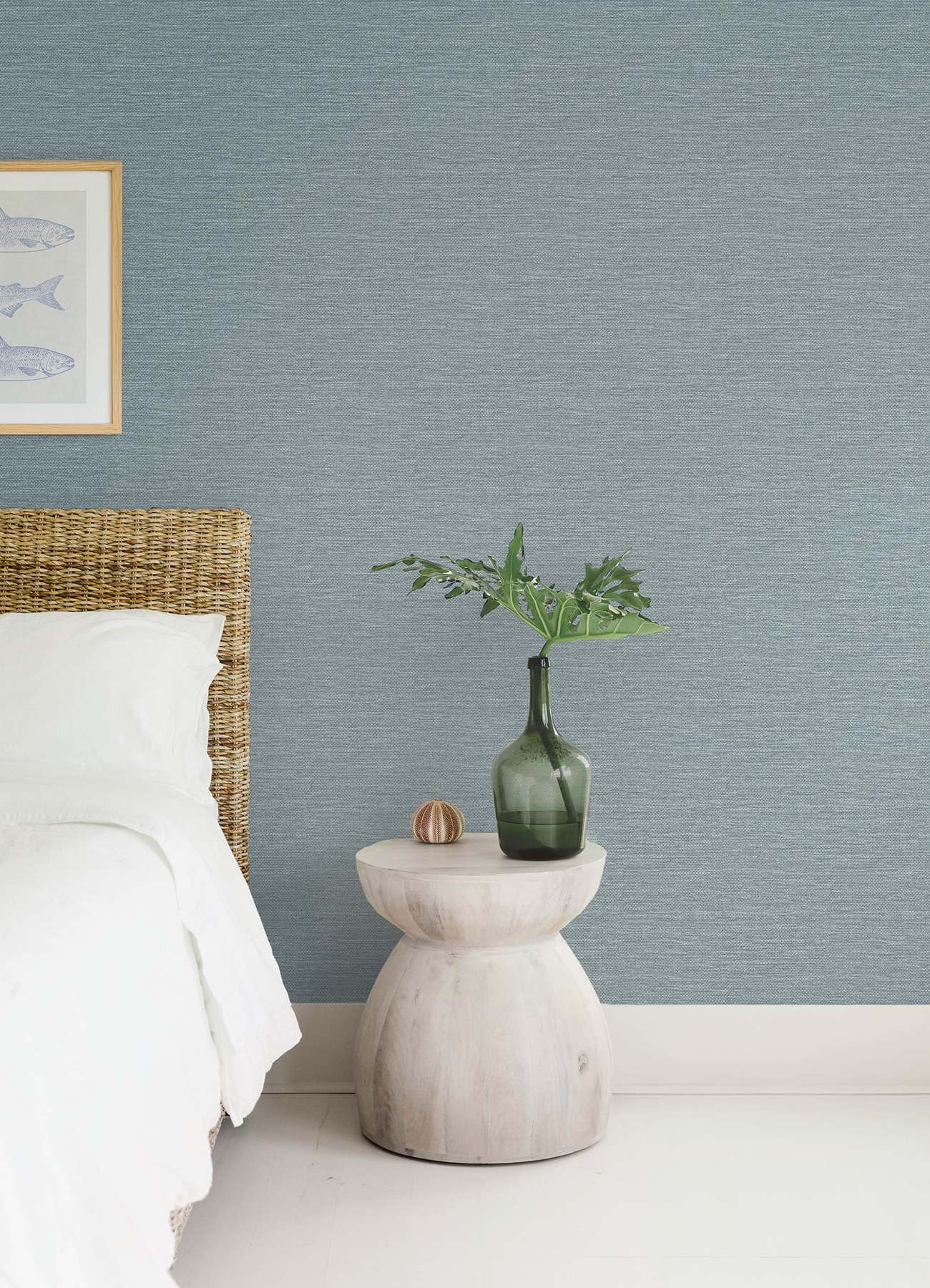 Malin Denim Faux Grasscloth Wallpaper
