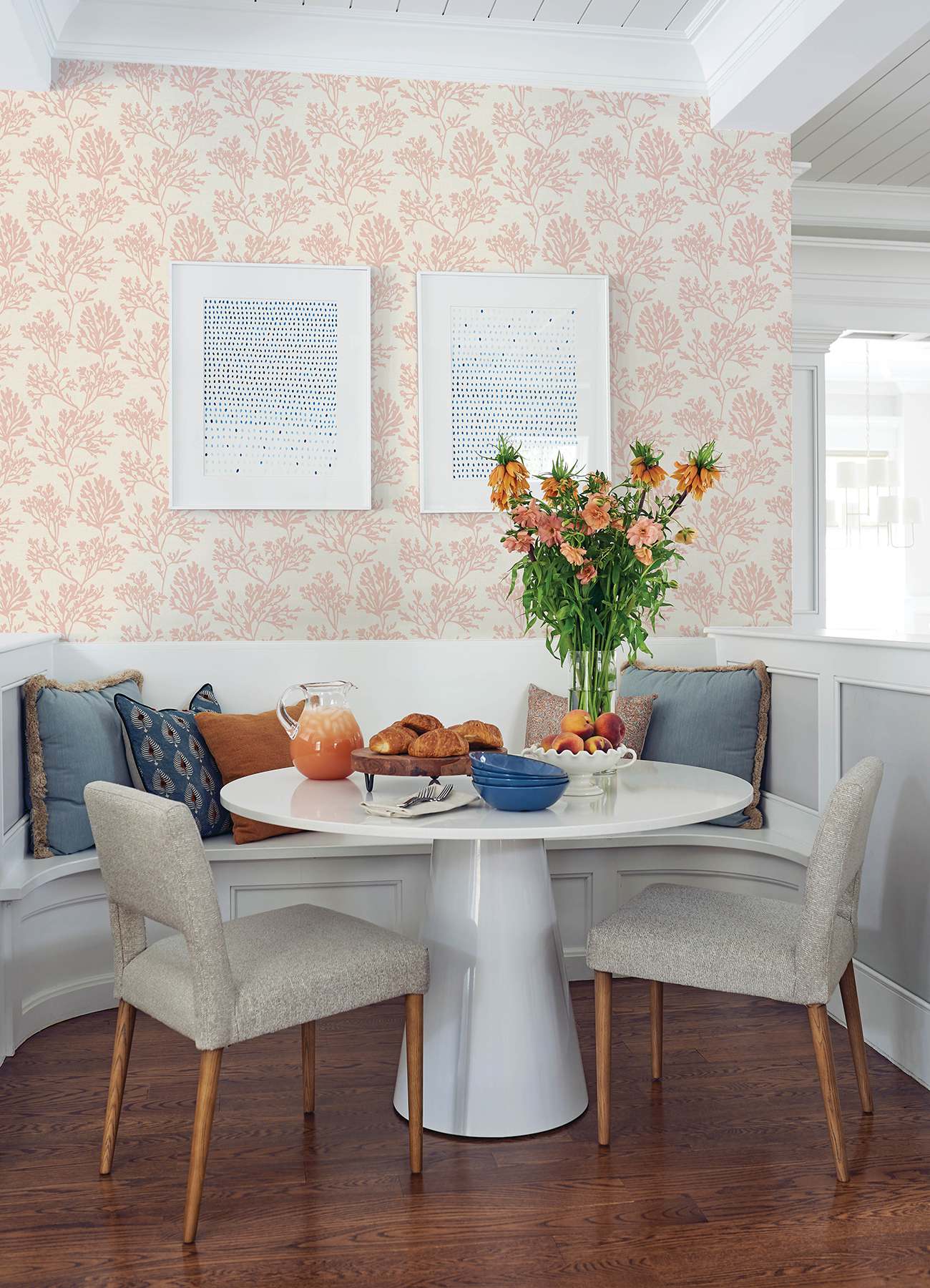 Tortuga Pink Coral Weave Wallpaper