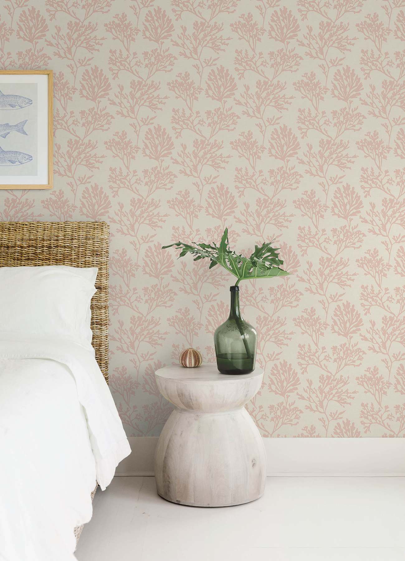 Tortuga Pink Coral Weave Wallpaper