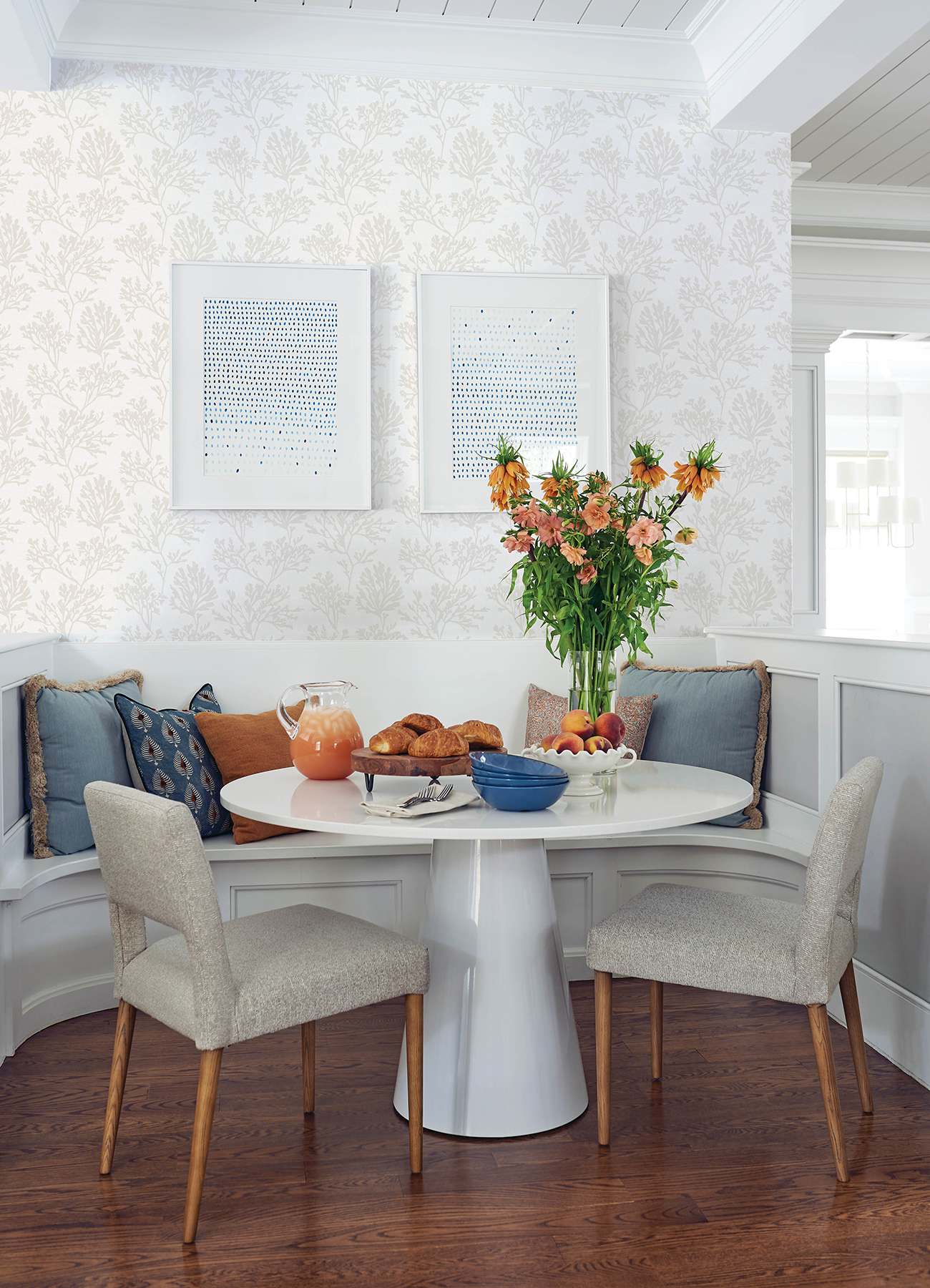 Tortuga Dove Coral Weave Wallpaper