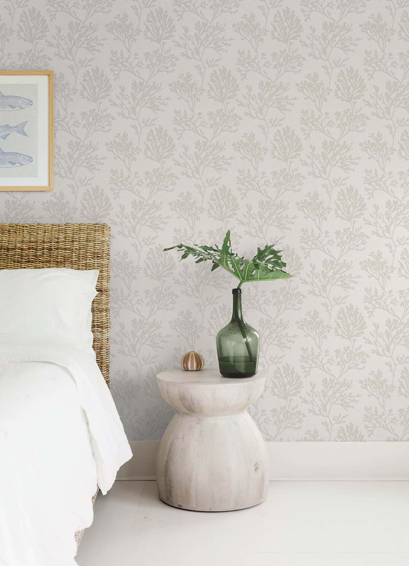 Tortuga Dove Coral Weave Wallpaper