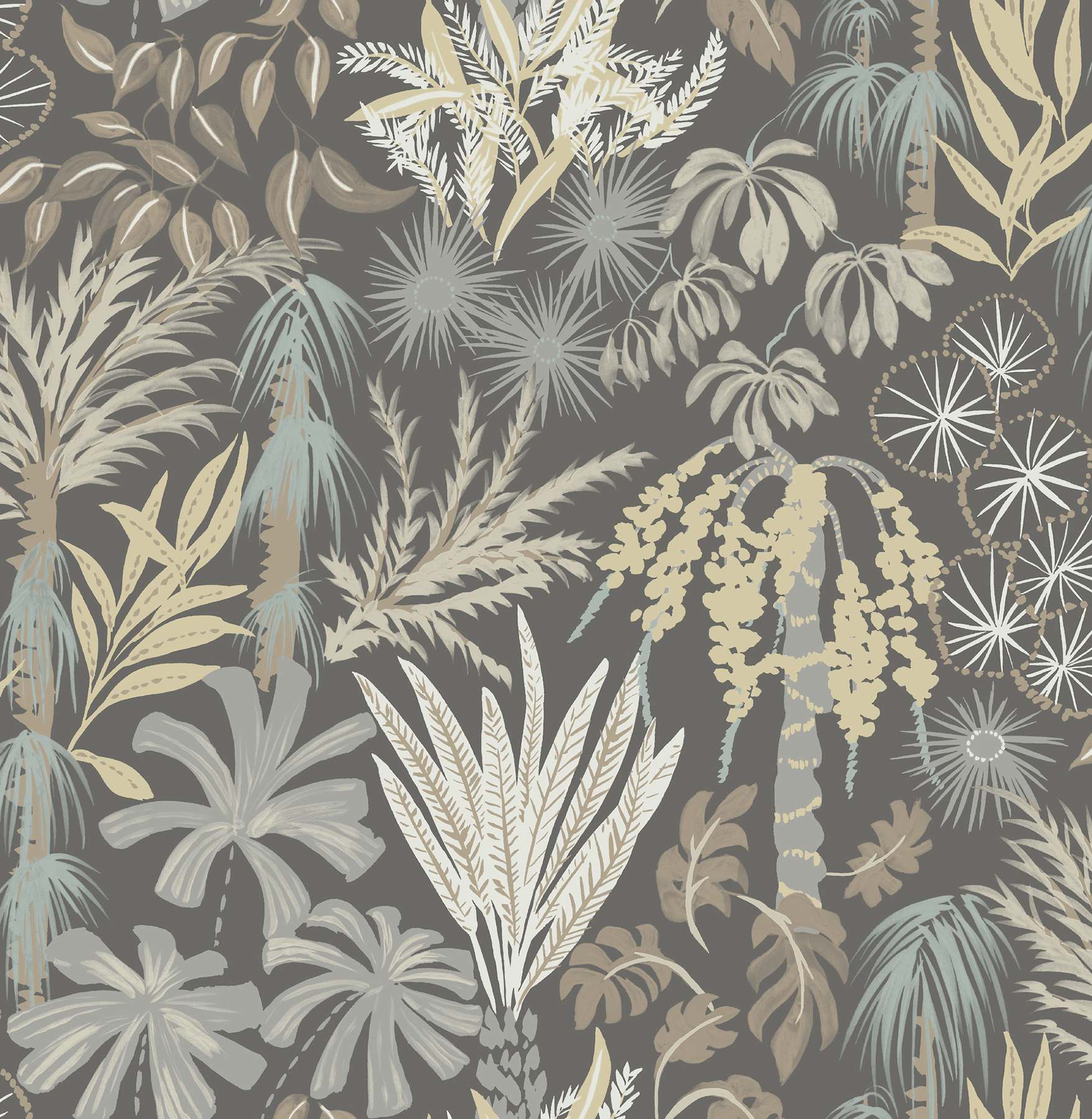 Everglades Grey Botanical Wallpaper