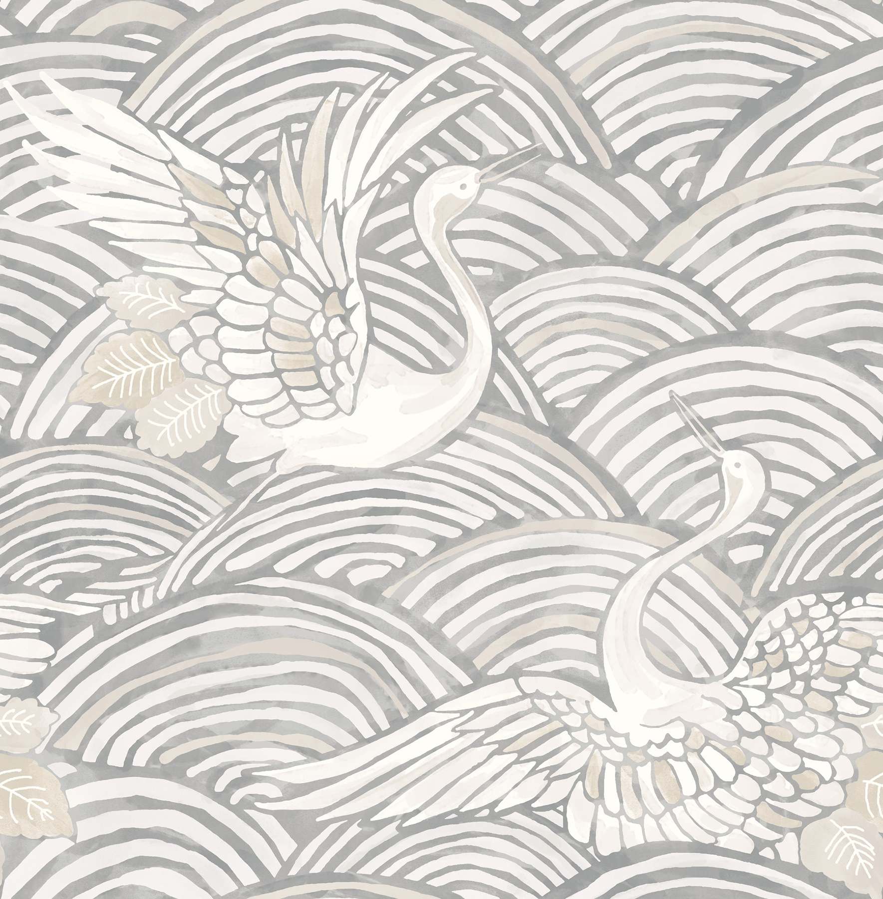 Egret Slate Tidal Dance Wallpaper