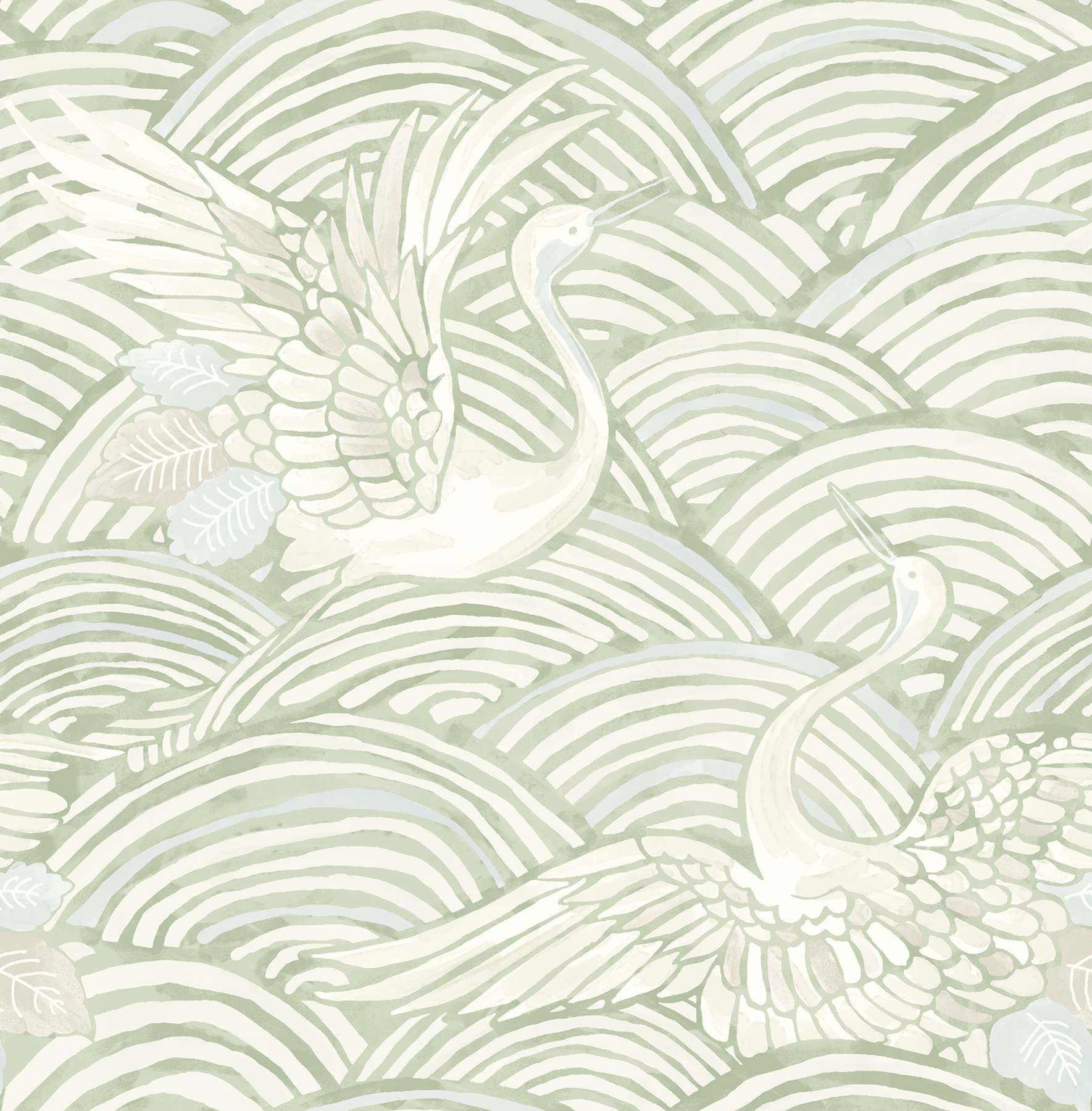 Egret Sage Tidal Dance Wallpaper
