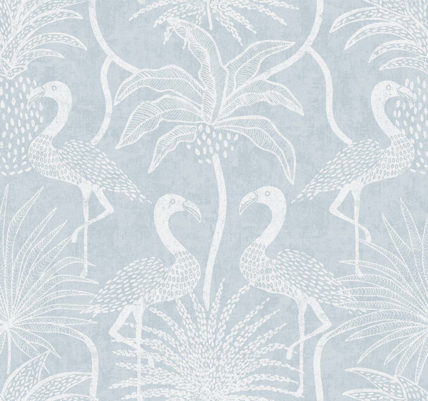 Biscayne Sky Blue Flamingo Beach Wallpaper
