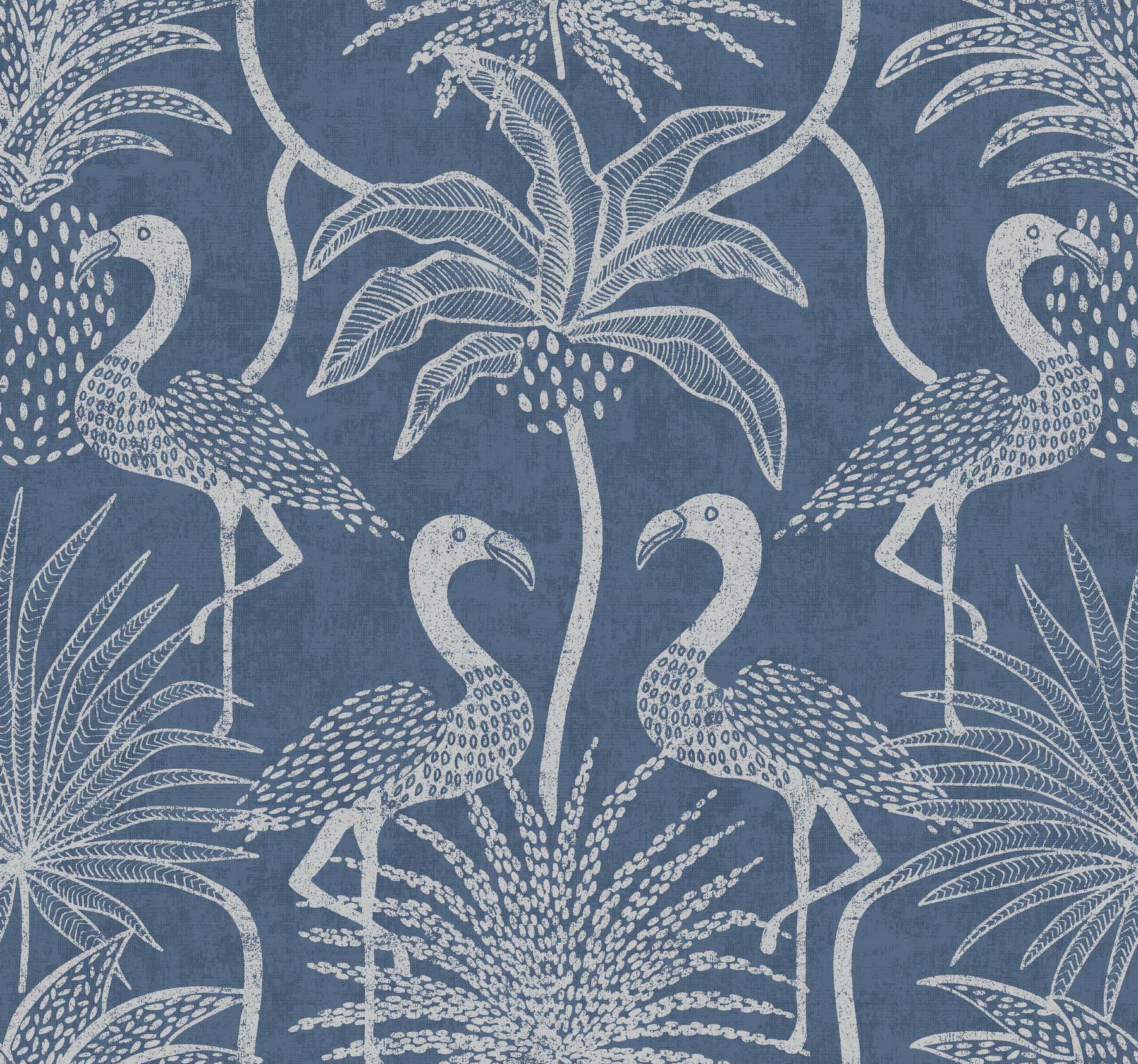 Biscayne Navy Flamingo Beach Wallpaper
