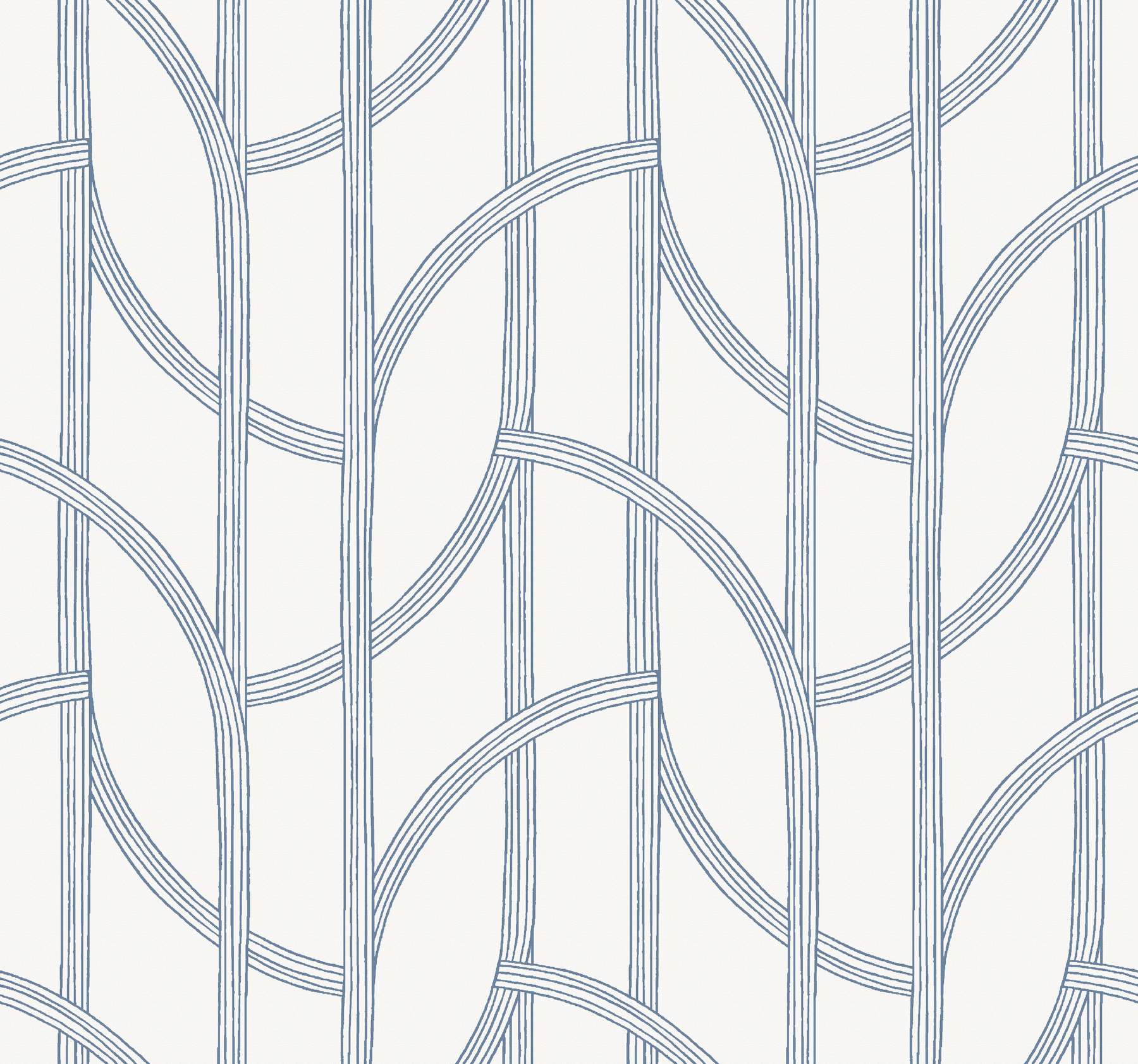 Salvo Navy Curved Contours Wallpaper