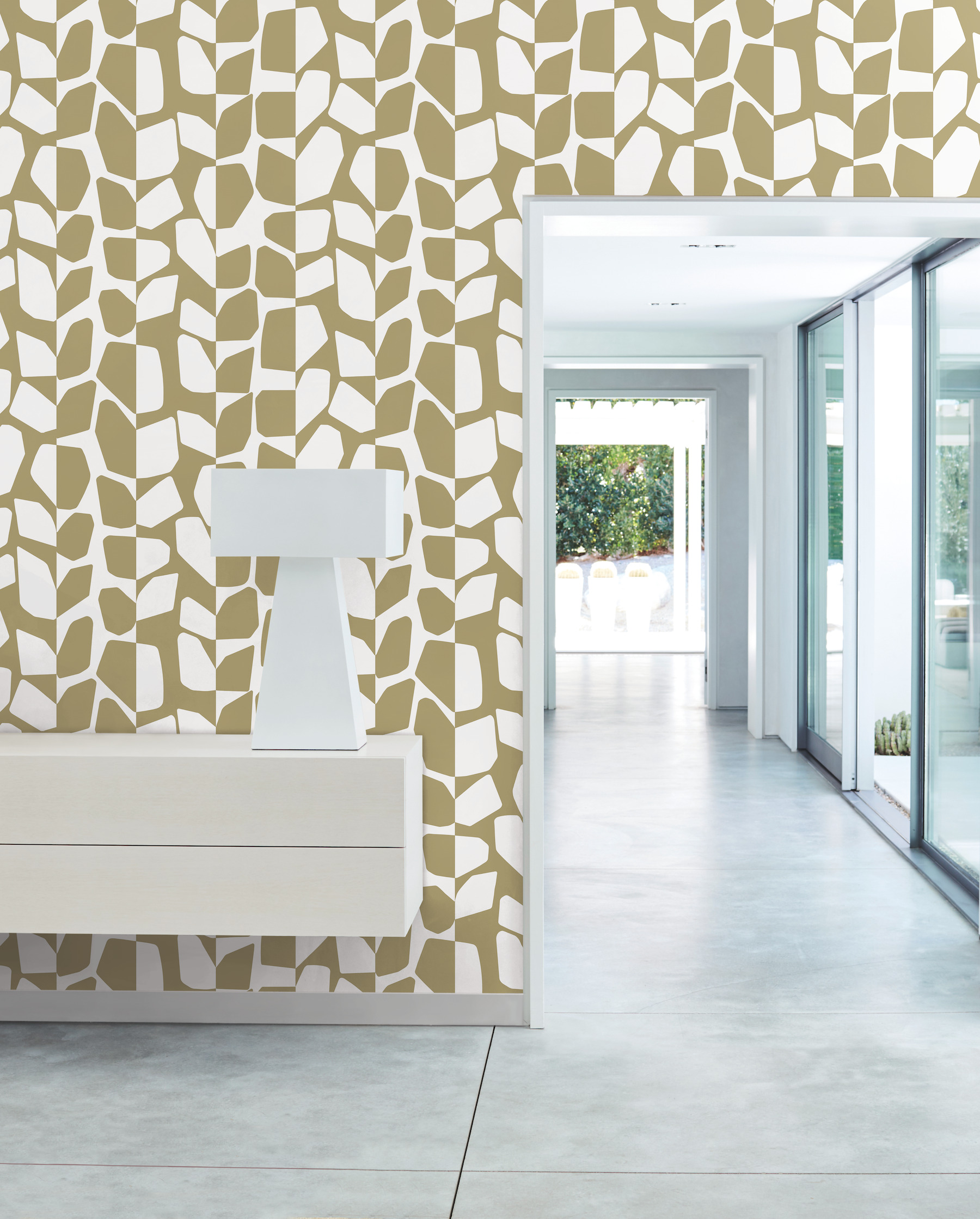 Gold Metallic Primitive Vines Wallpaper