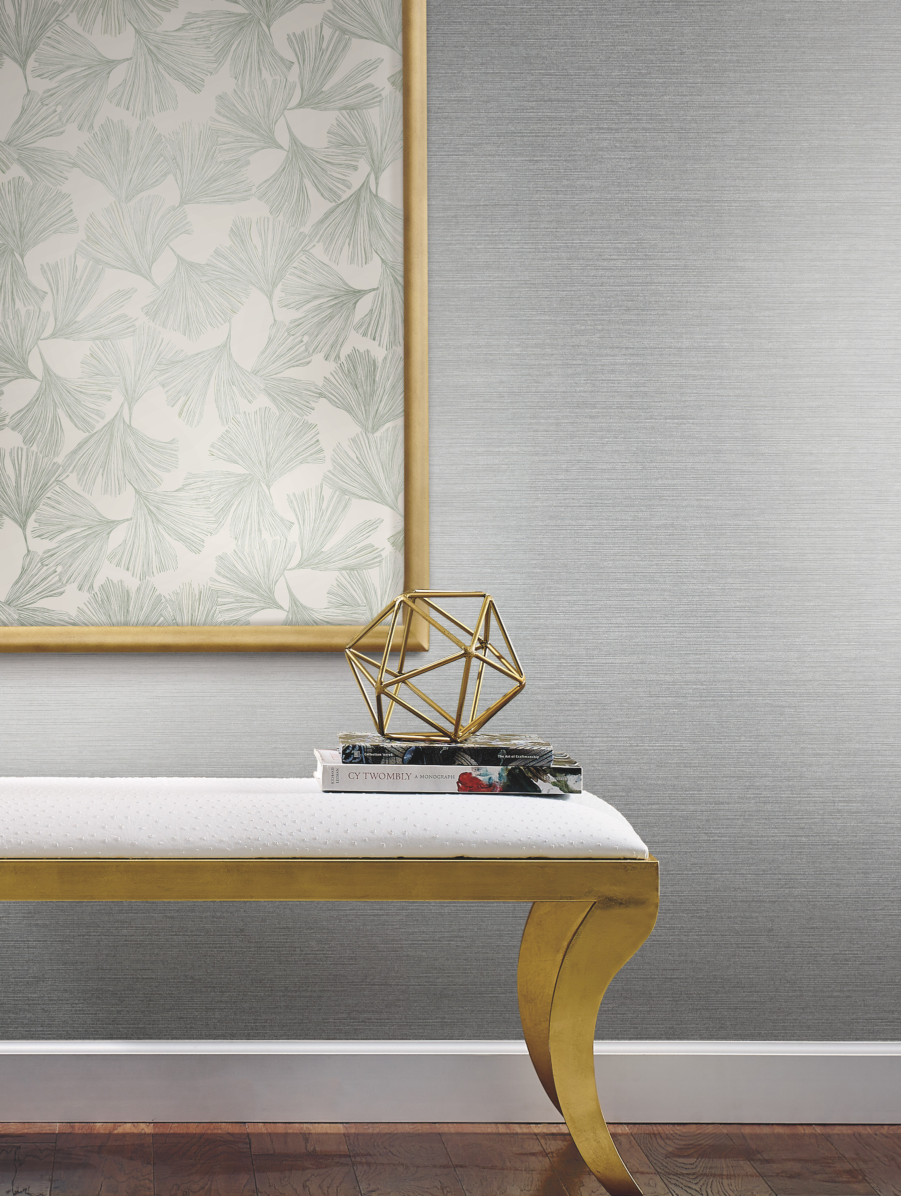 Silver Metallic Shining Sisal Grasscloth Wallpaper