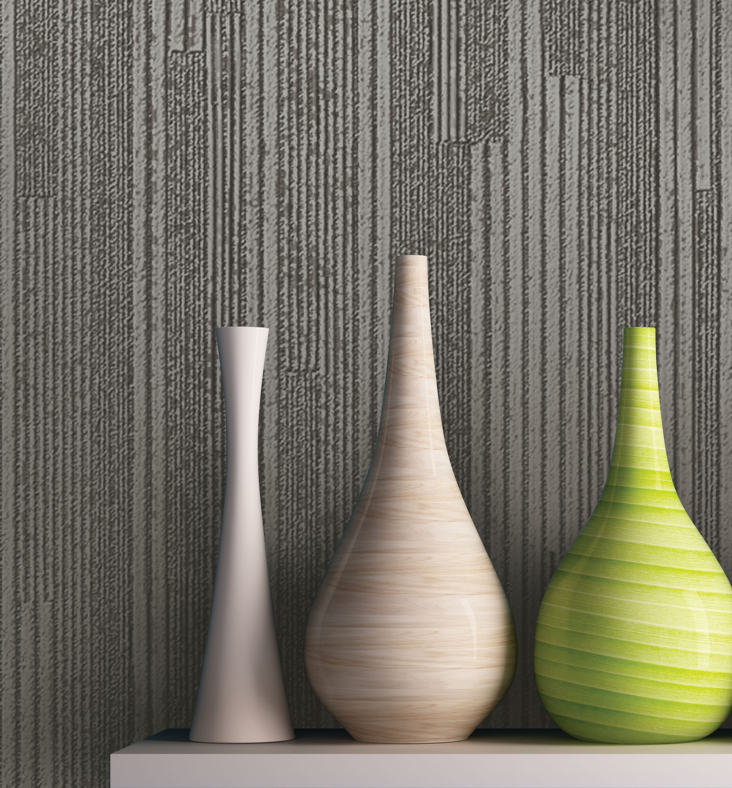 Charcoal Metallic Vertical Plumb Wallpaper