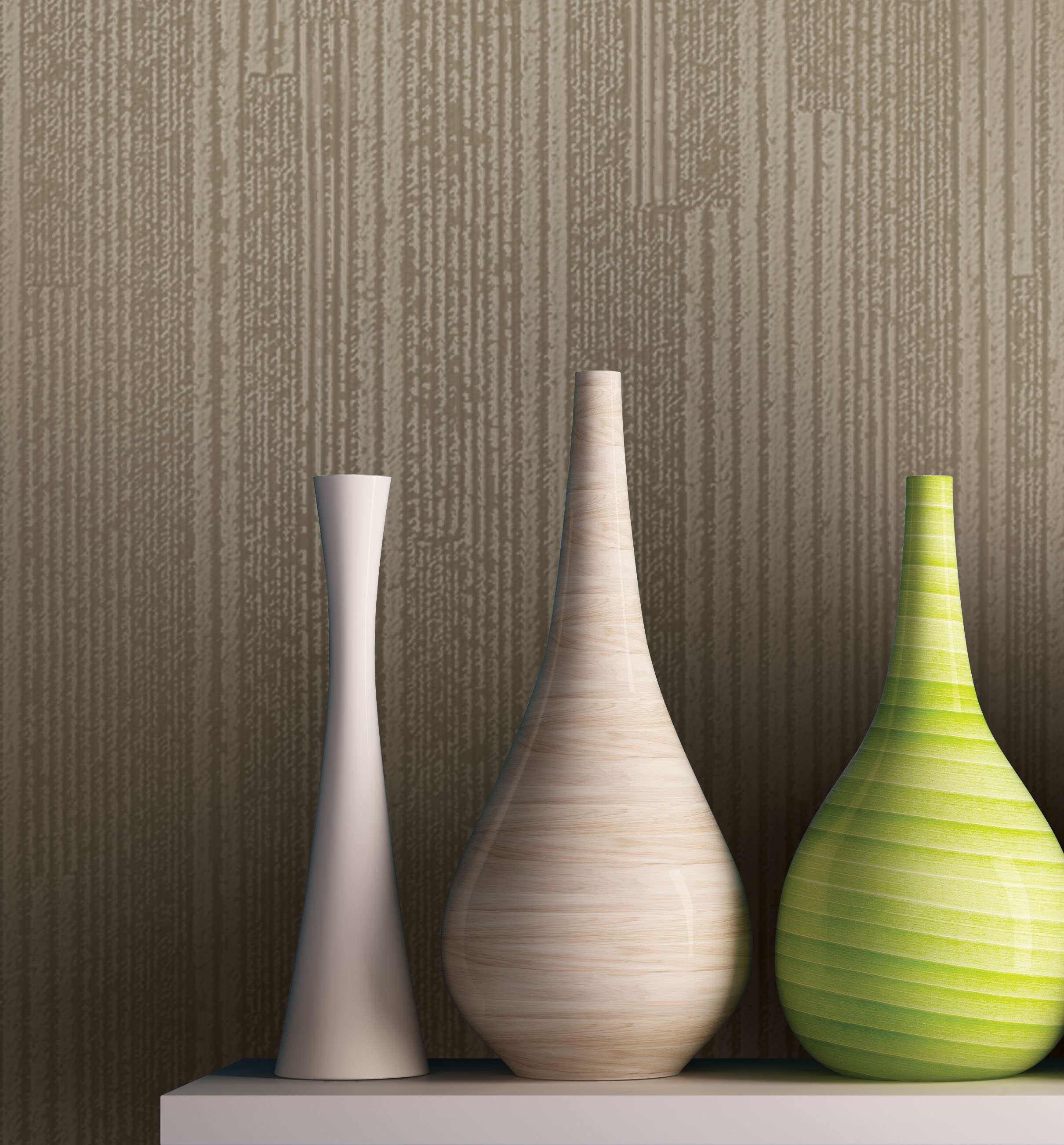 Soft Gold Metallic Vertical Plumb Wallpaper