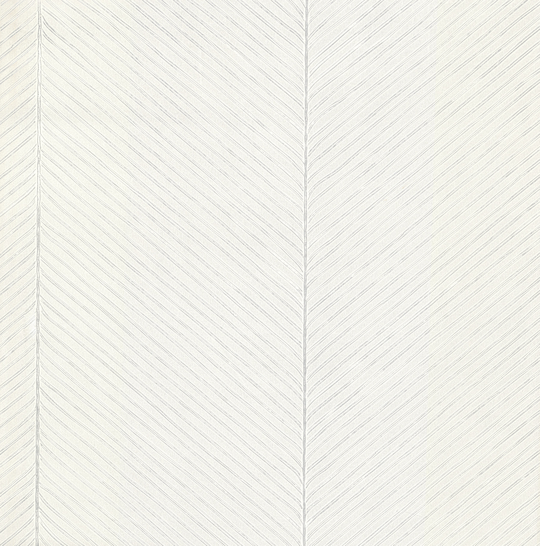 White & Silver Palm Chevron Wallpaper