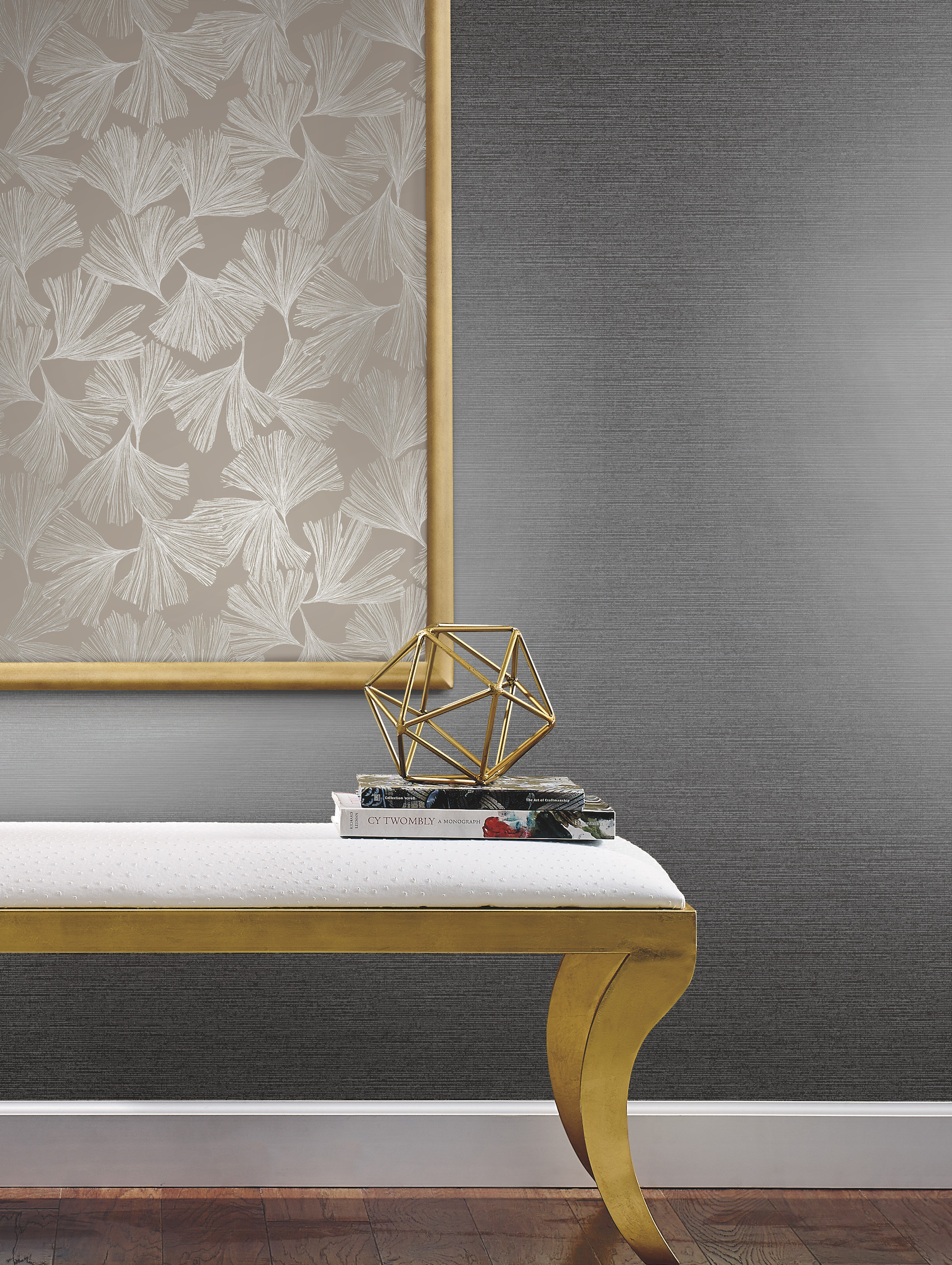 Grey Metallic Shining Sisal Grasscloth Wallpaper
