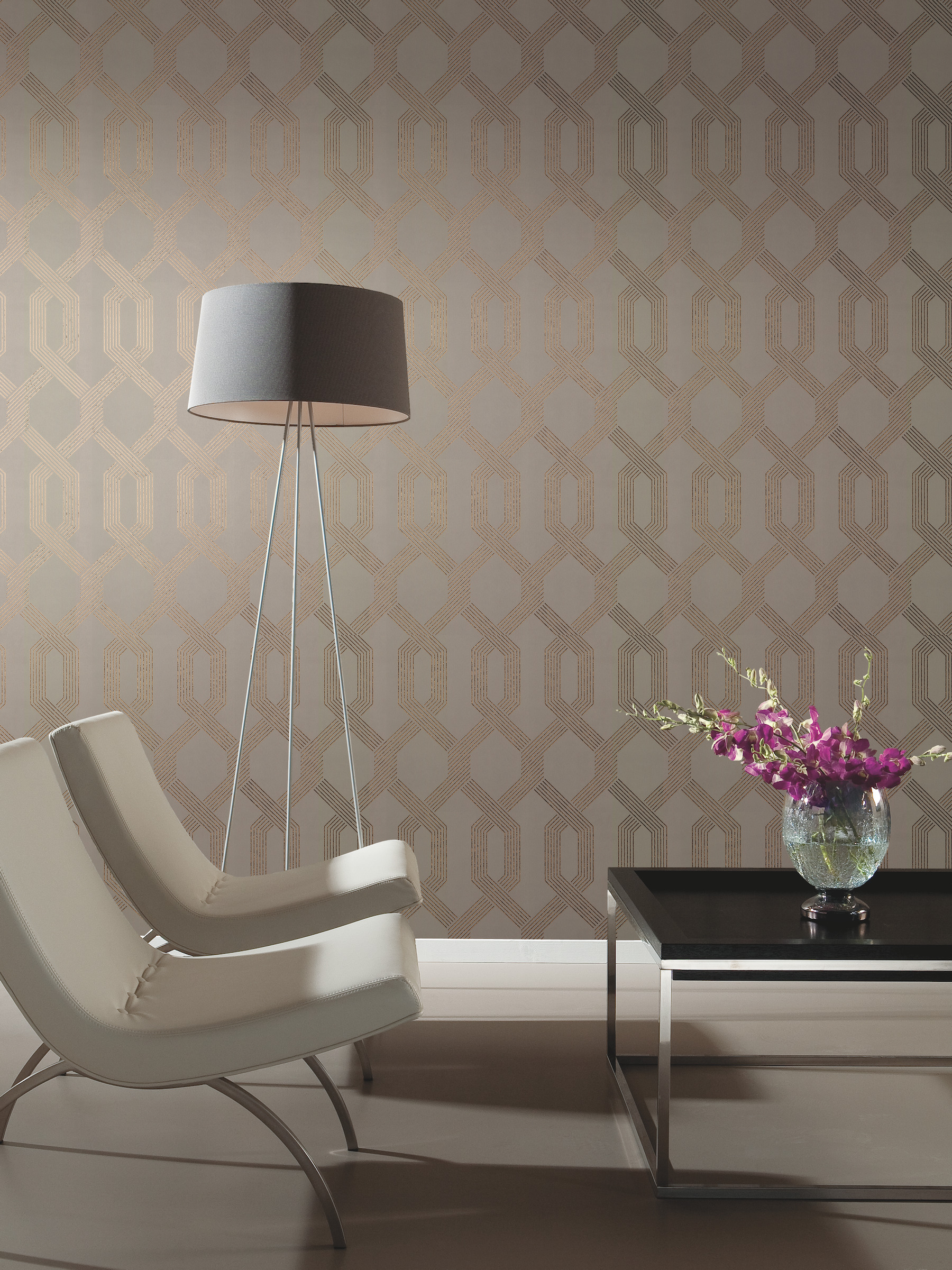 Gold Metallic Viva Lounge Wallpaper